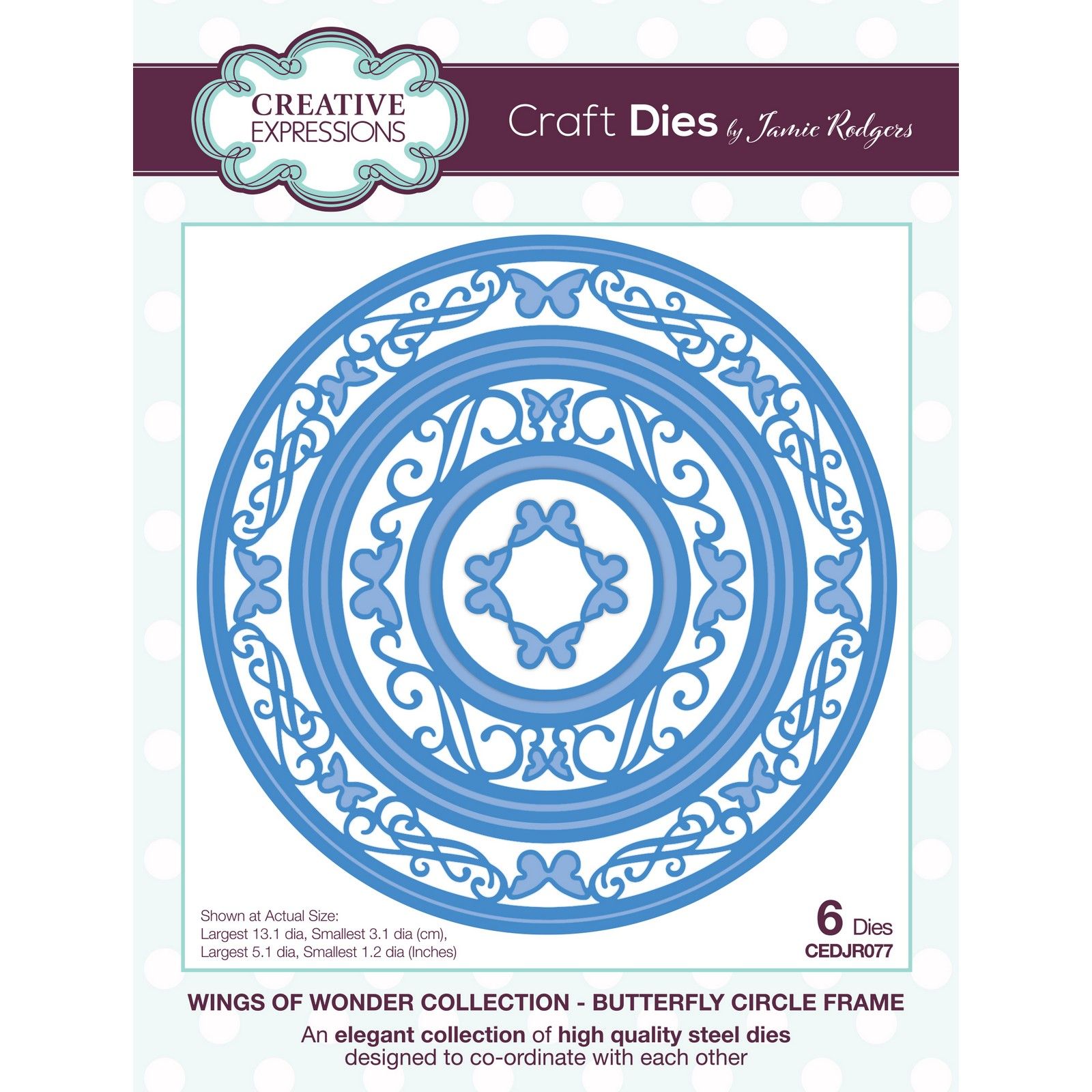 Creative Expressions • Plantilla de Corte Butterfly Circle Frame