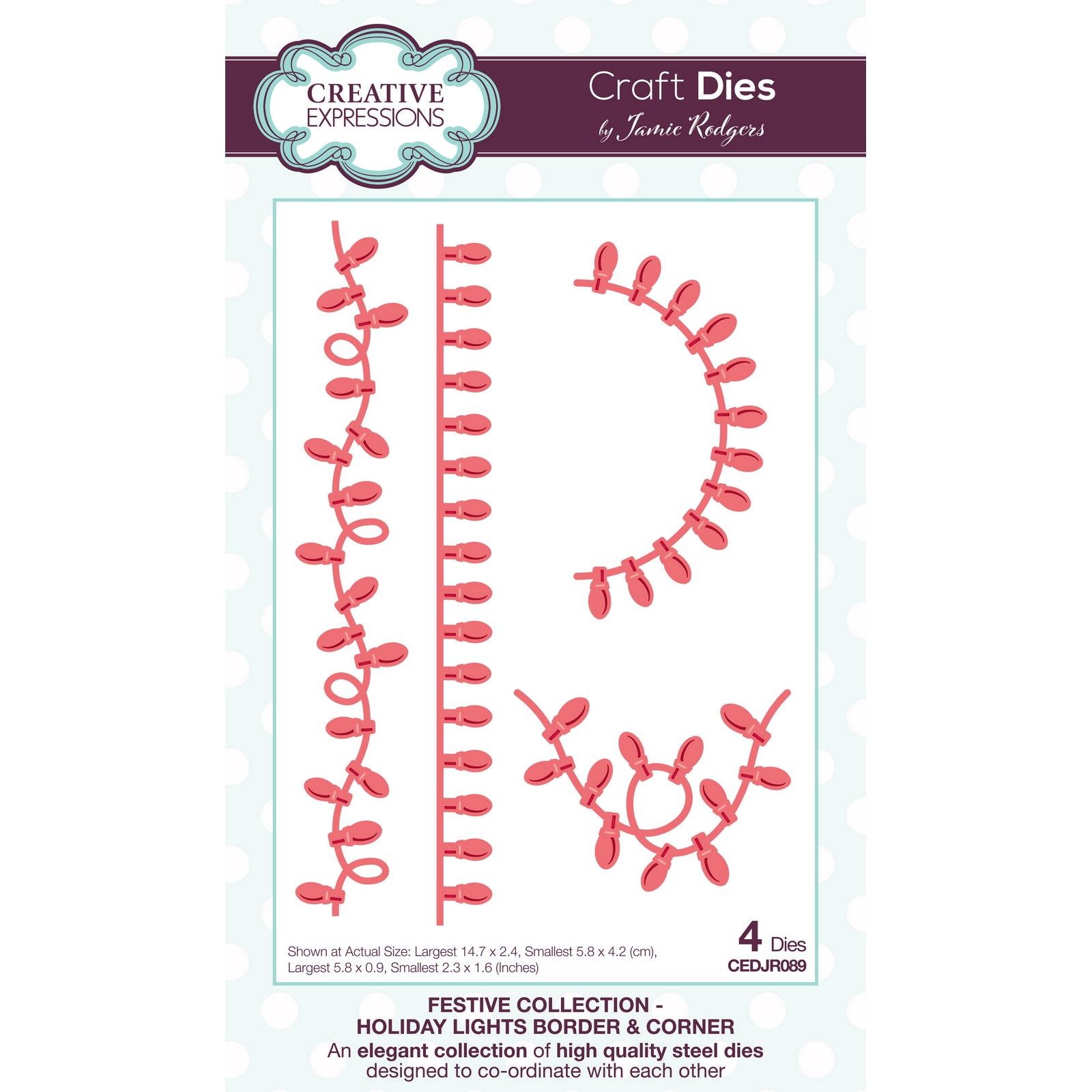 Creative Expressions • Craft Die Holiday Lights Border & Corner 