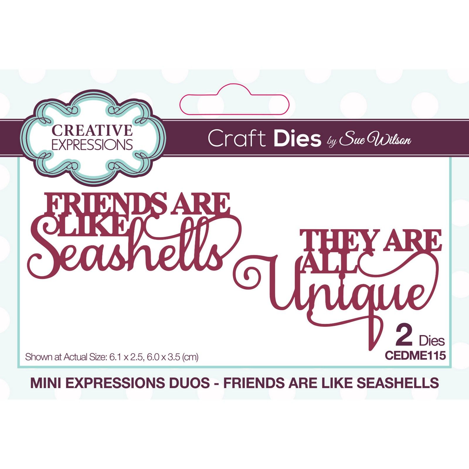 Creative Expressions • Mini Expressions Craft Die Duo Friends Are Like Seashells