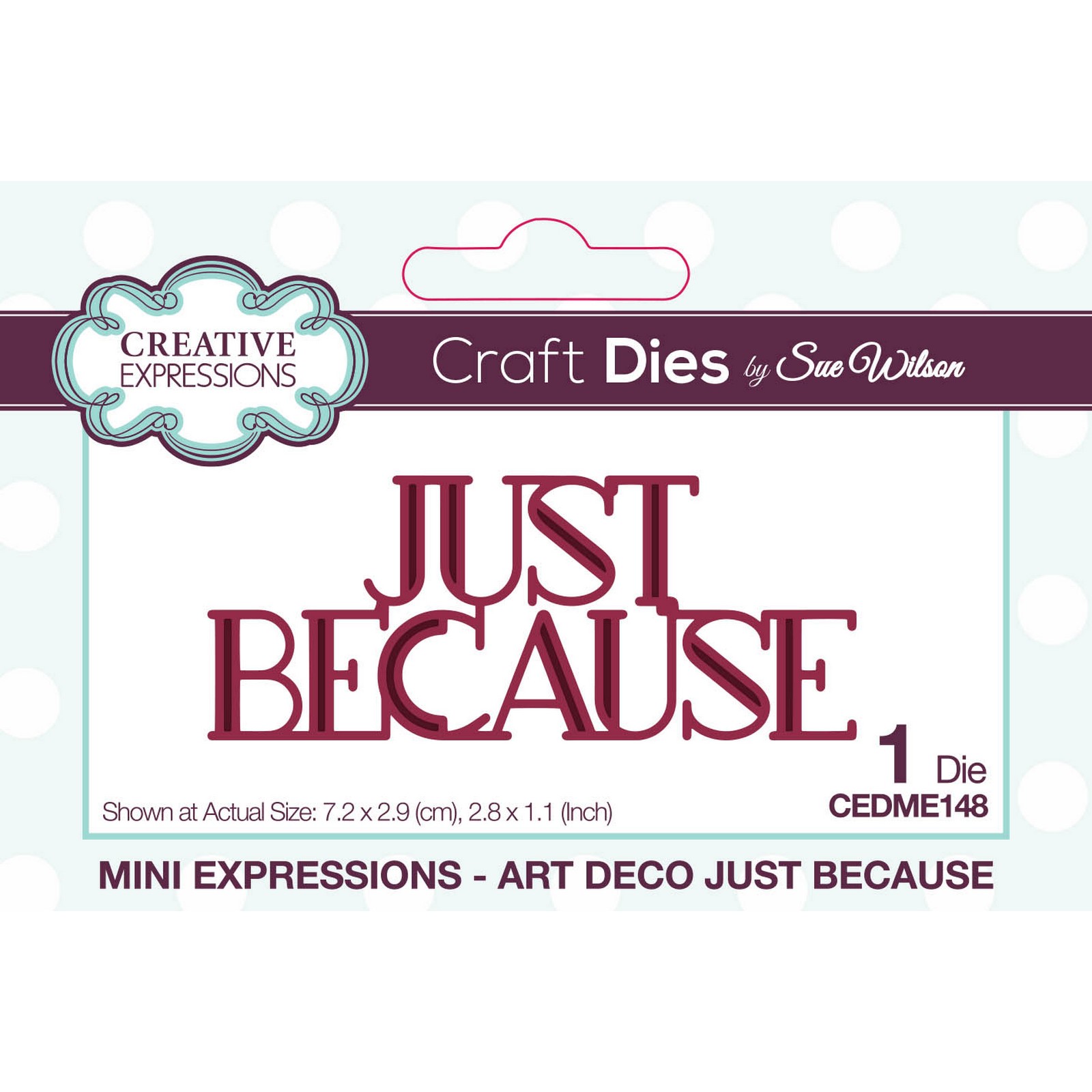 Creative Expressions • Sue Wilson Mini Expressions Art Deco Craft Die Just Because