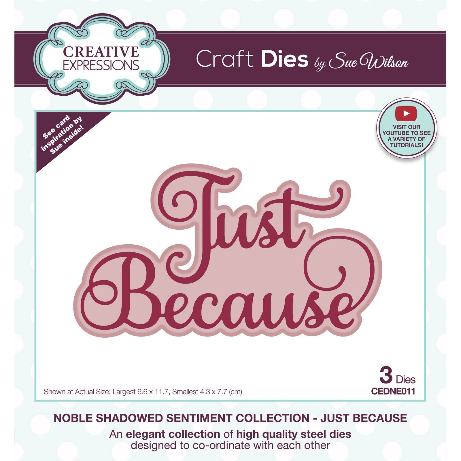 Creative Expressions • Noble Shadowed Sentiment Craft Die Just Because