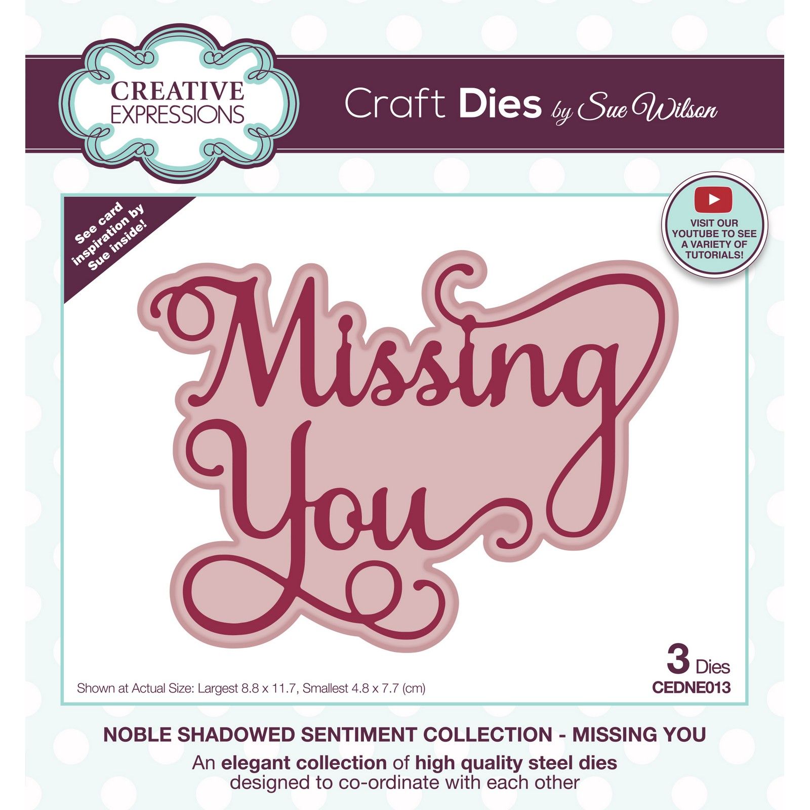 Creative Expressions • Noble Shadowed Sentiment Craft Die Missing You