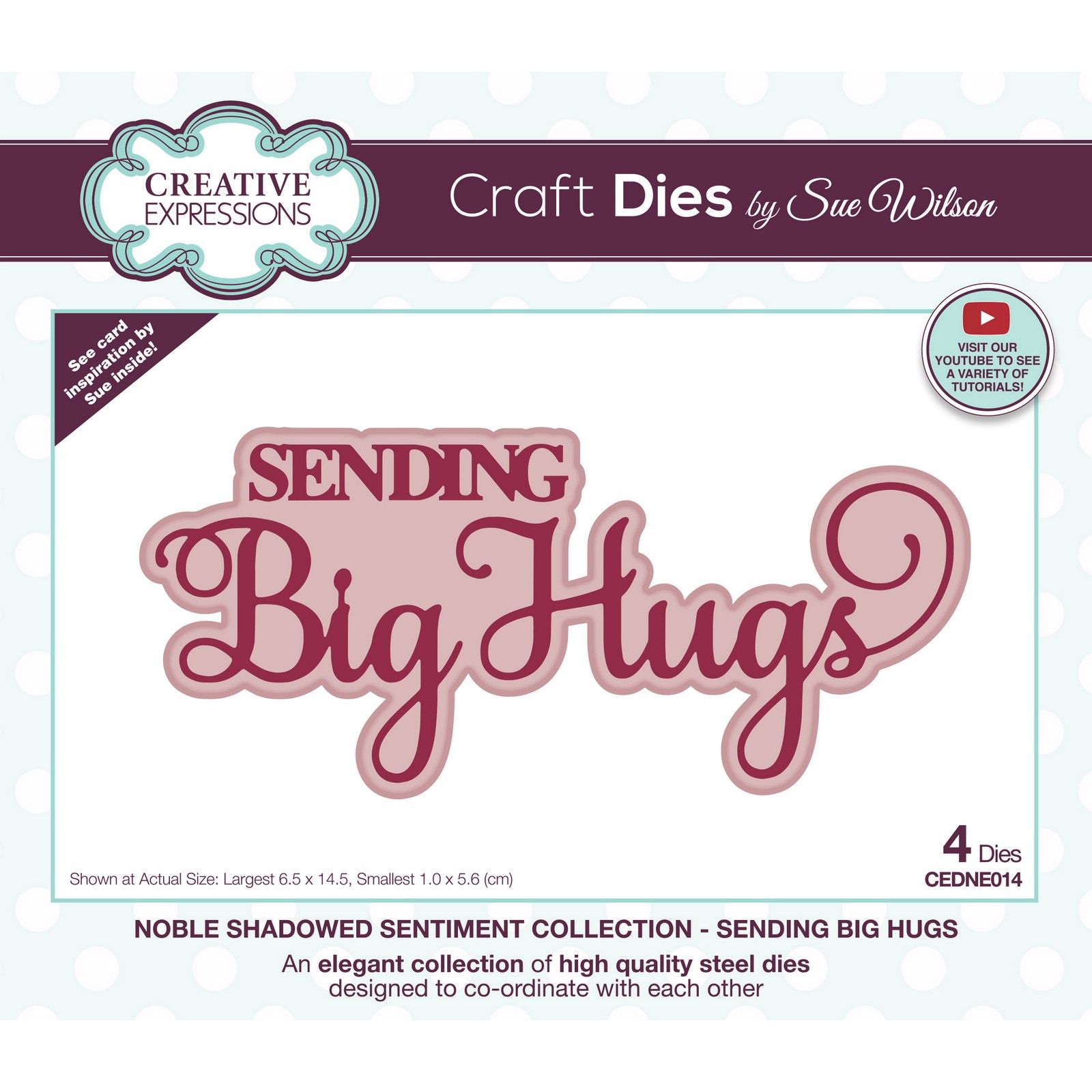 Creative Expressions • Noble Shadowed Sentiment Craft Die Sending Big Hugs