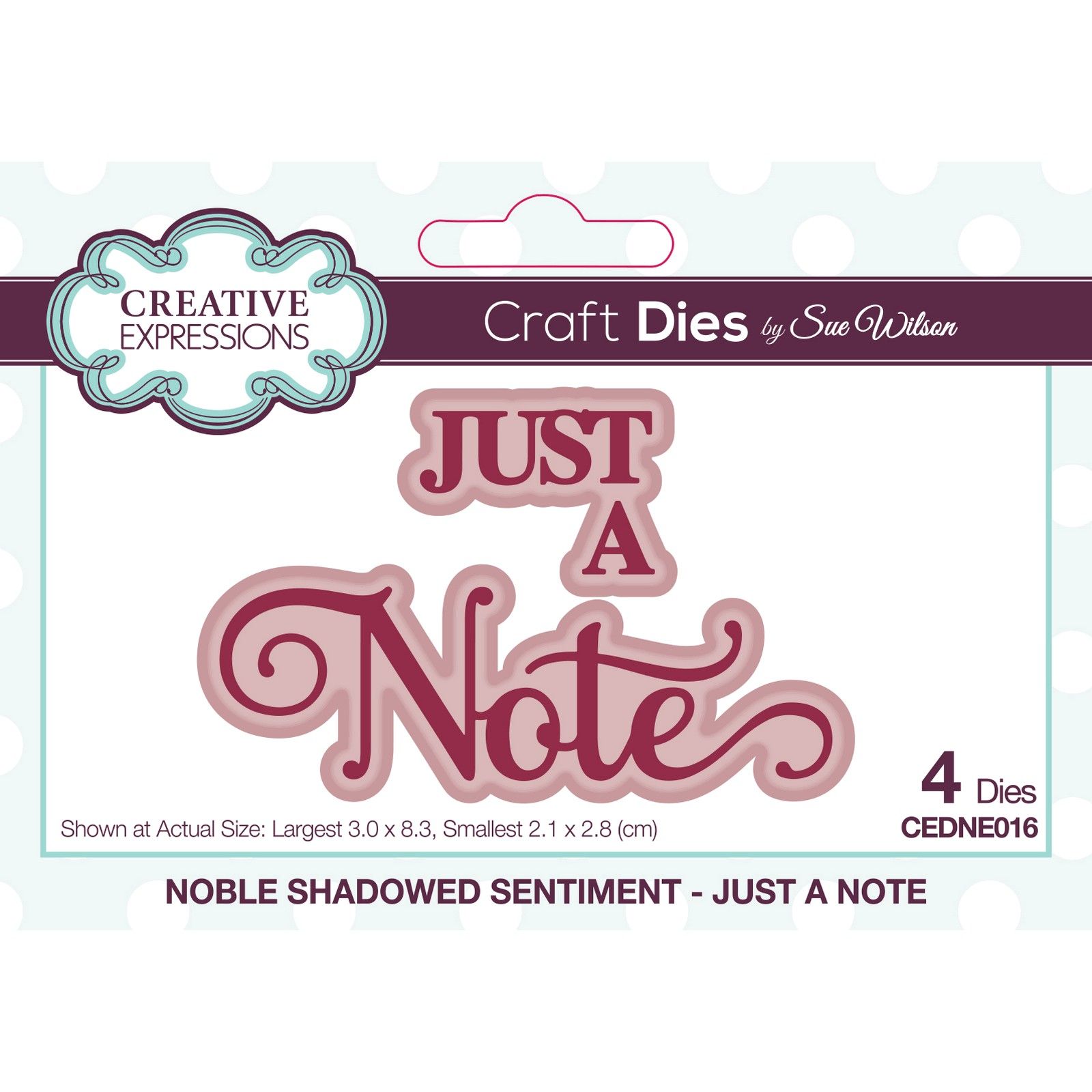 Creative Expressions • Noble Shadowed Sentiment Craft Die Just a Note