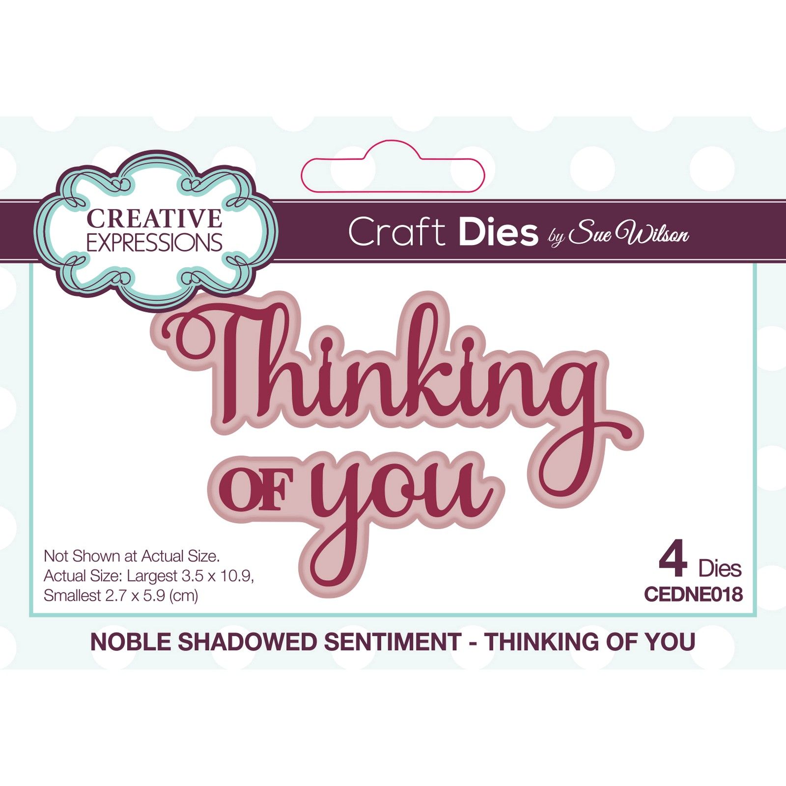 Creative Expressions • Noble Shadowed Sentiment Craft Die Thinking of You