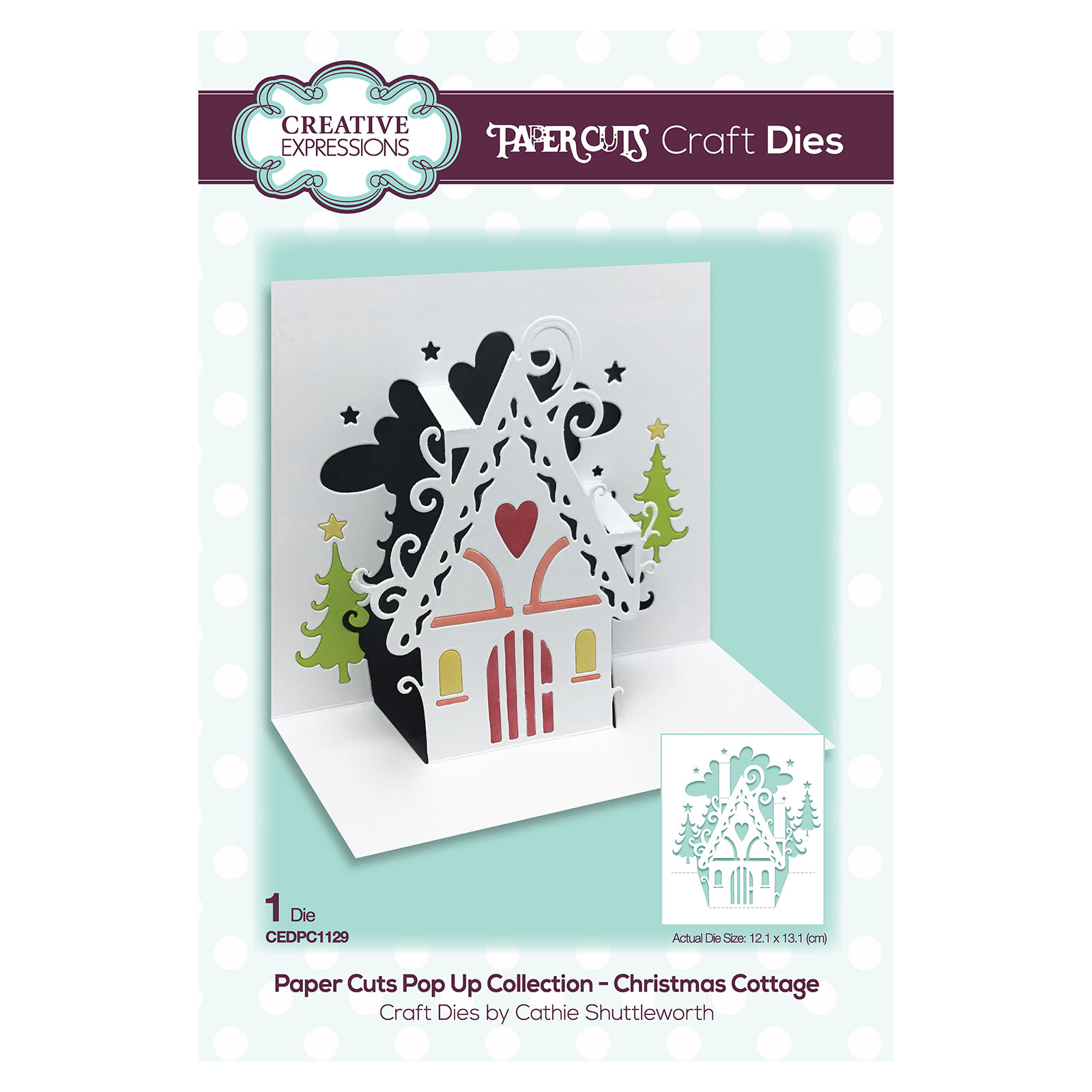 Creative Expressions • Paper cuts plantilla de corte pop-up Christmas cottage