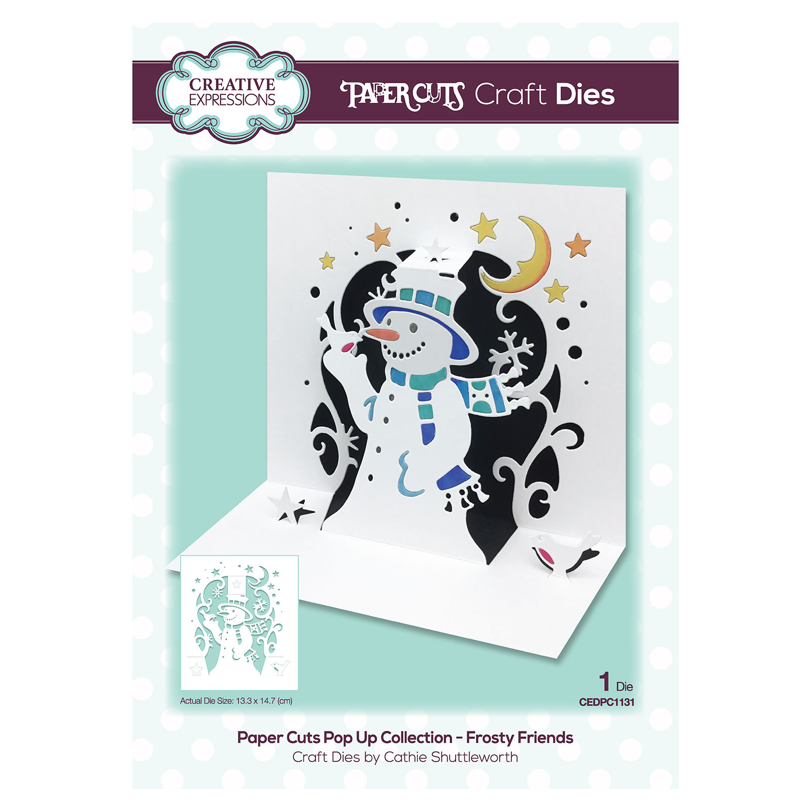 Creative Expressions • Paper cuts plantilla de corte pop-up Frosty friends