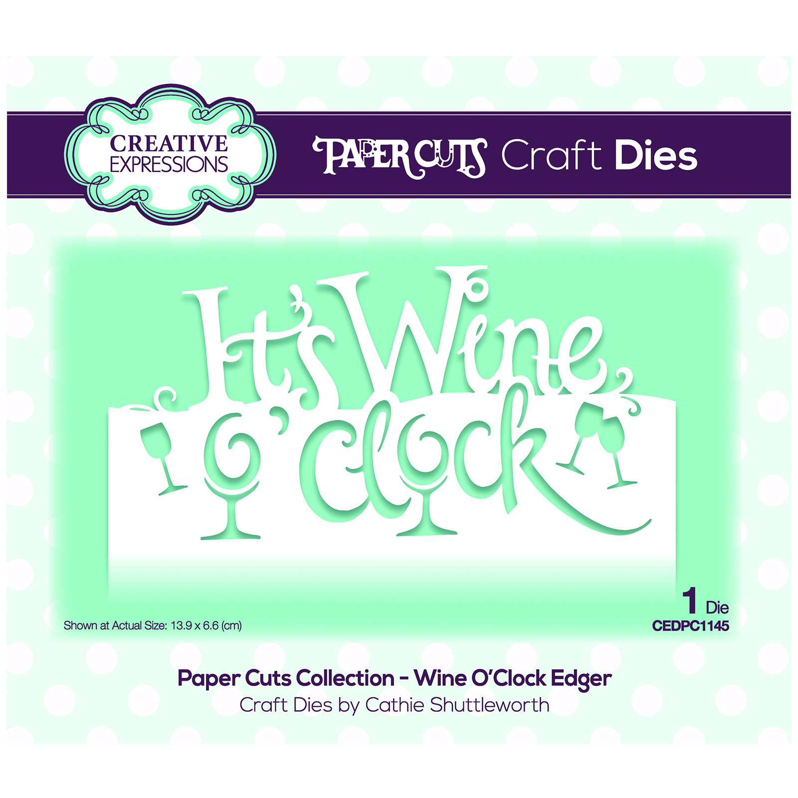 Paper Cuts • Craft Stanzschablone edger It's wine o'clock
