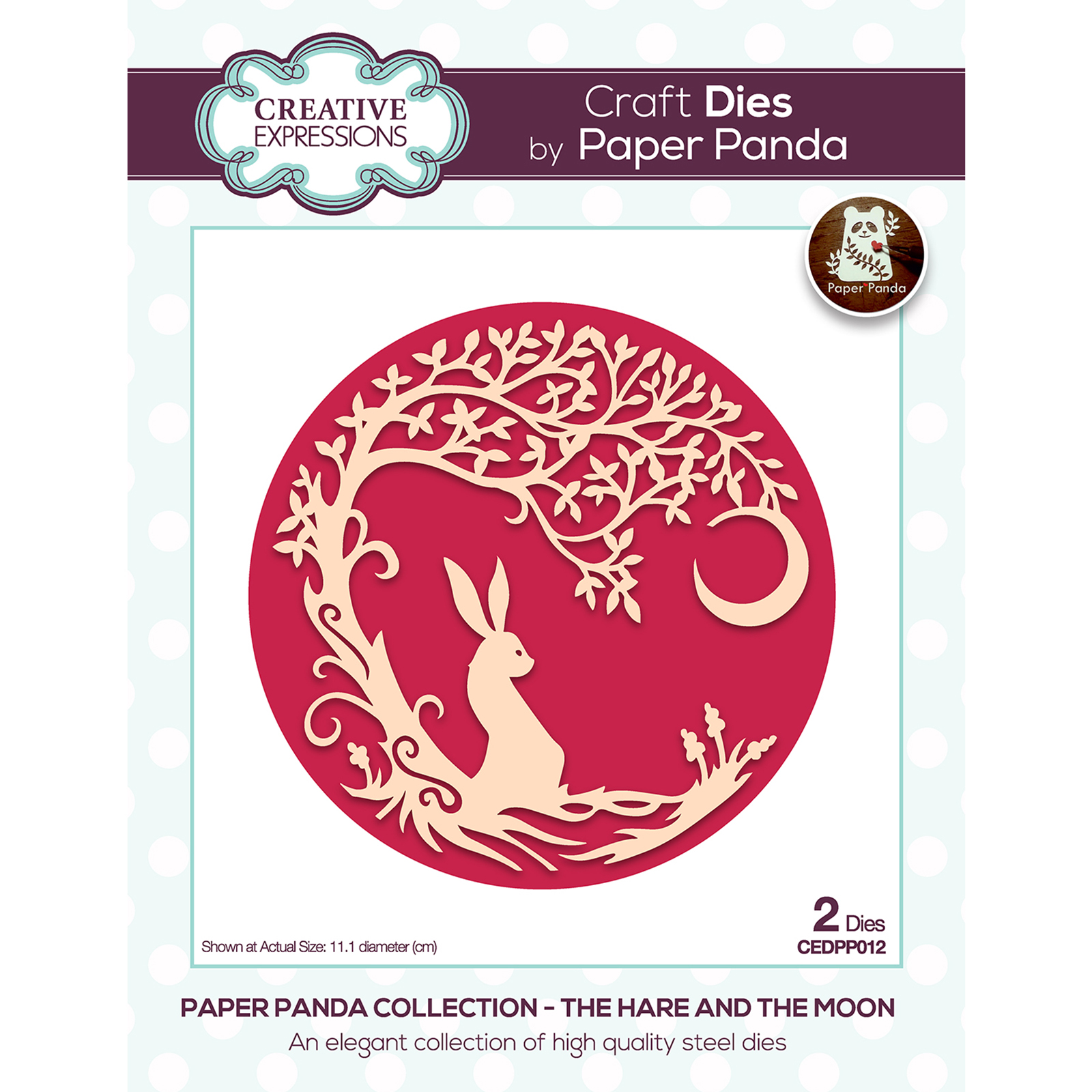 Creative Expressions • Paper panda circle craft die The hare and the moon
