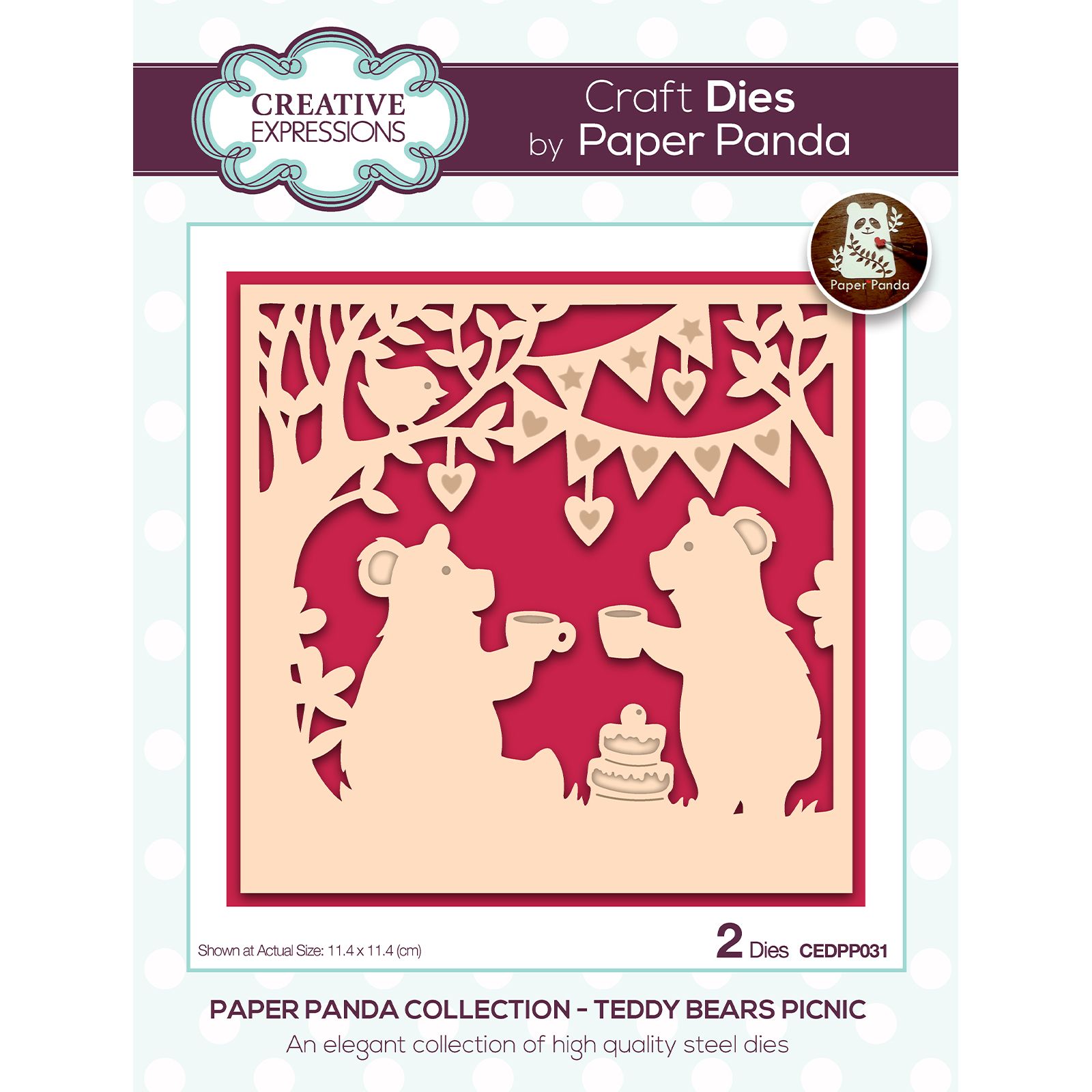 Creative Expressions • Paper panda craft die Teddy bears picnic