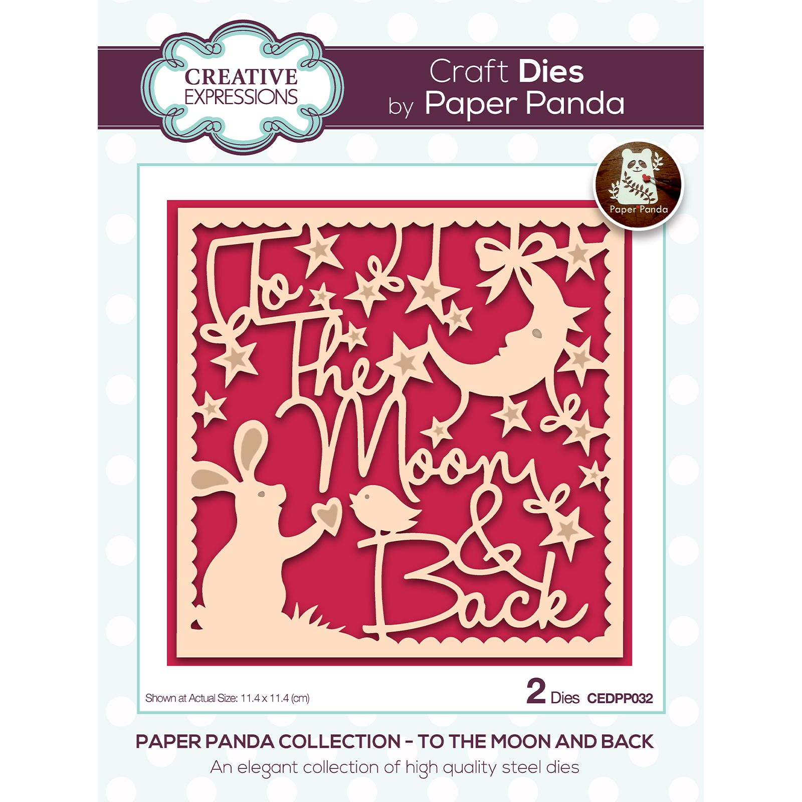 Creative Expressions • Paper panda craft die To the moon and back