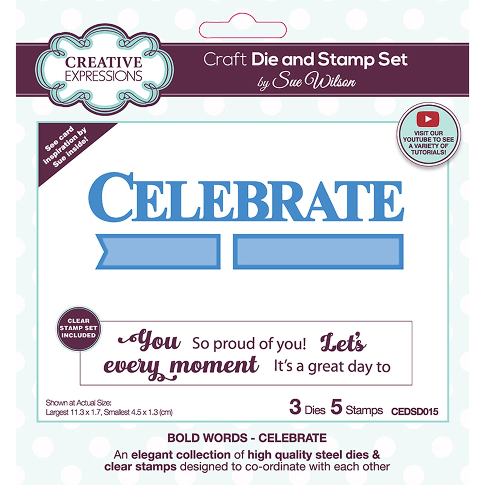 Creative Expressions • Die & stamp set Celebrate