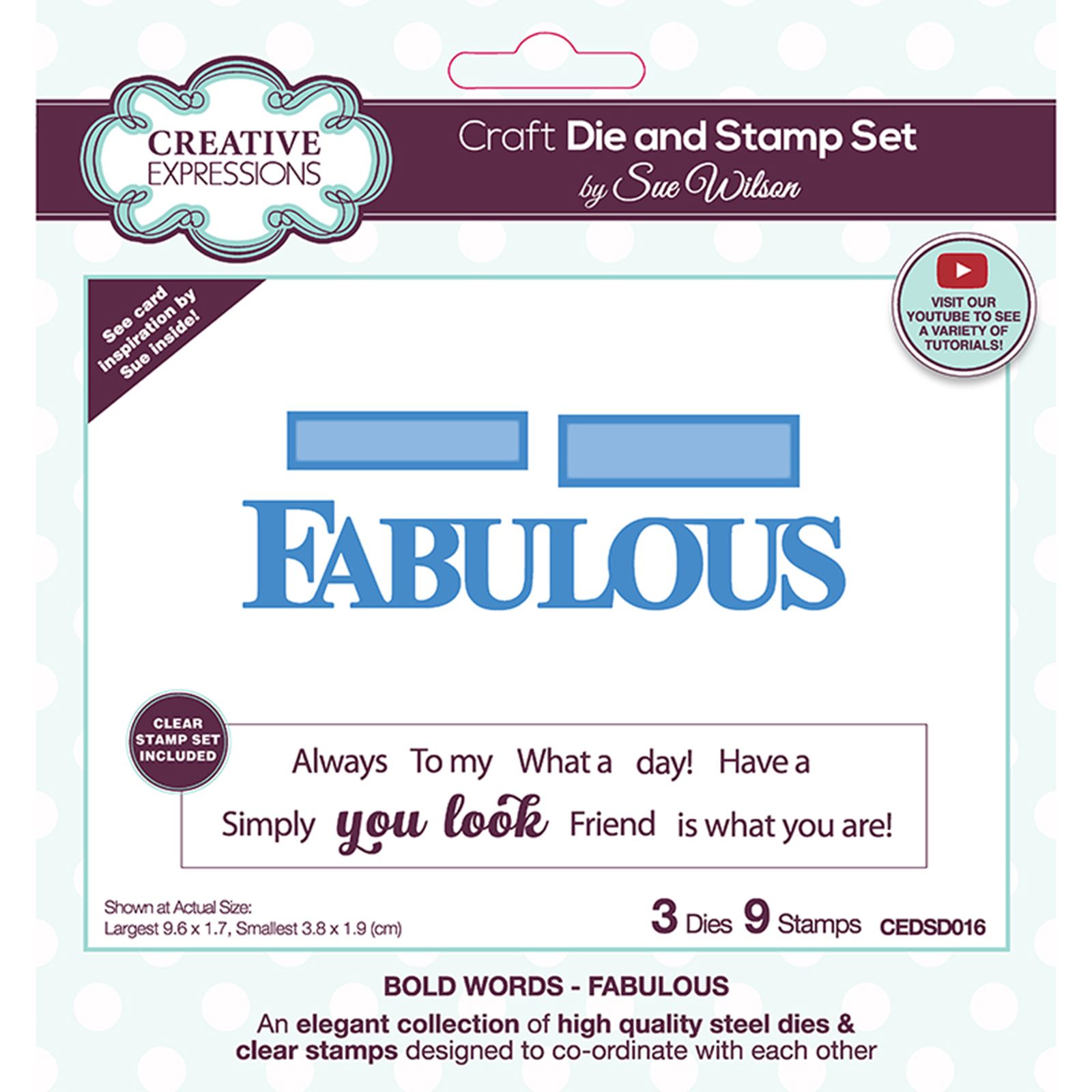 Creative Expressions • Die & stamp set Fabulous