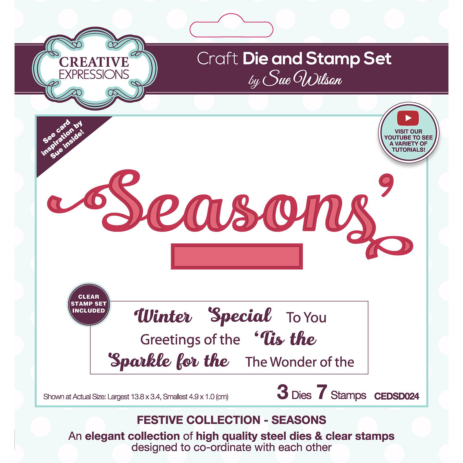 Creative Expressions • Sue Wilson snijmal & stempel set Seasons