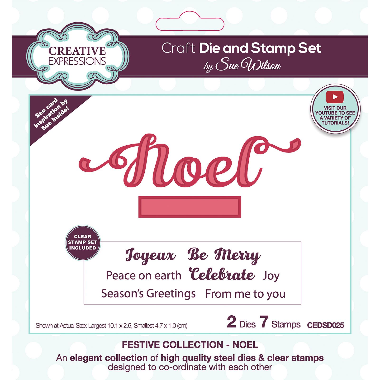 Creative Expressions • Sue Wilson craft die & stamp set Noel