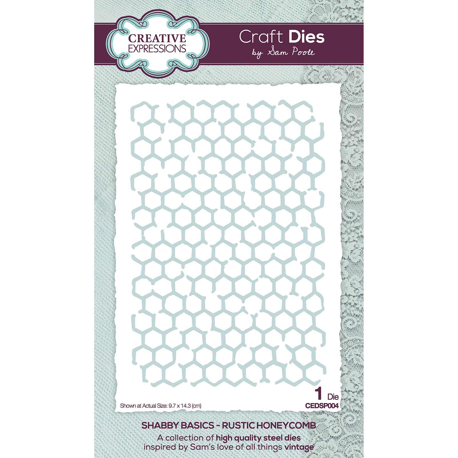 Creative Expressions • Craft die shabby basics Rustic honeycomb