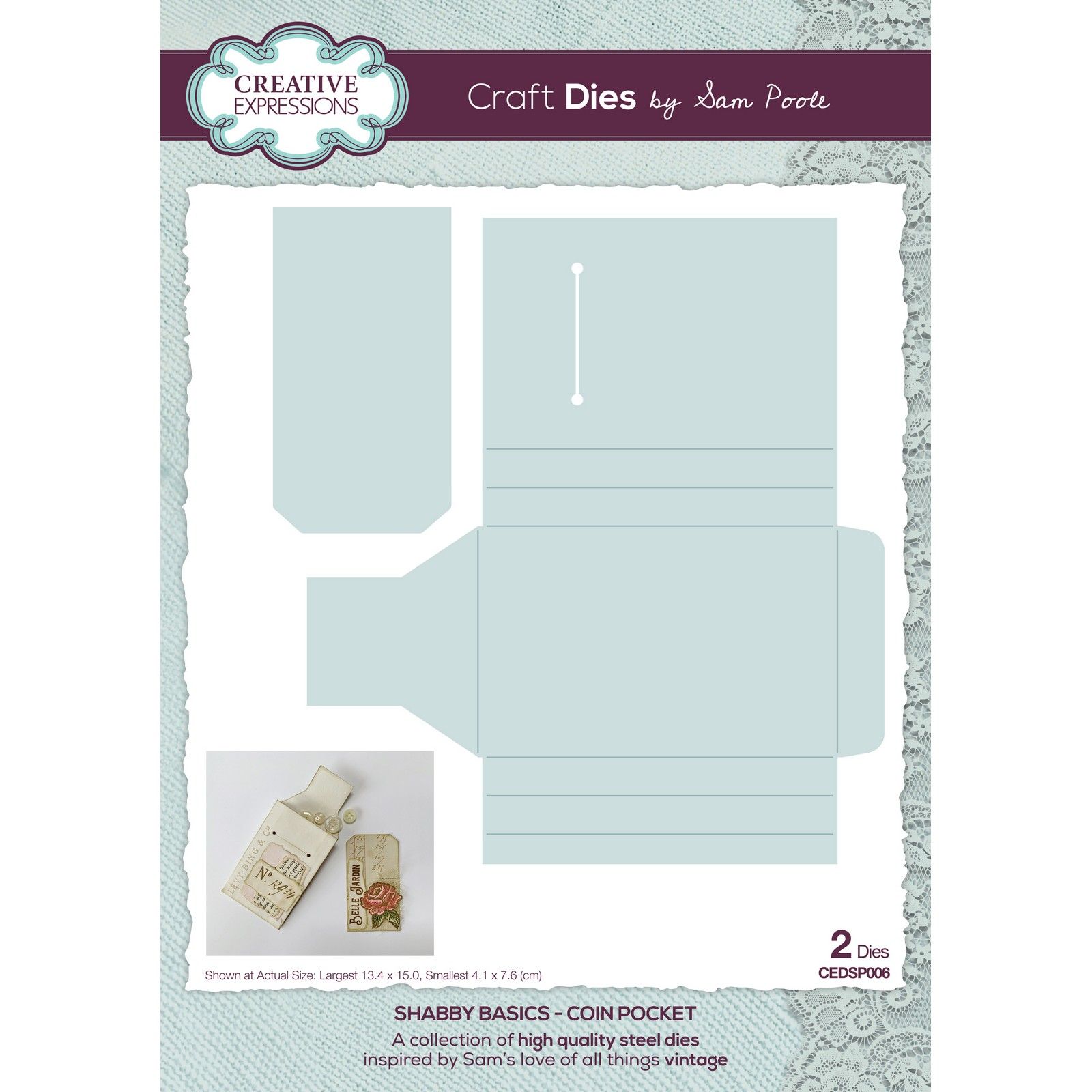 Creative Expressions • Shabby basics craft die Coin pocket