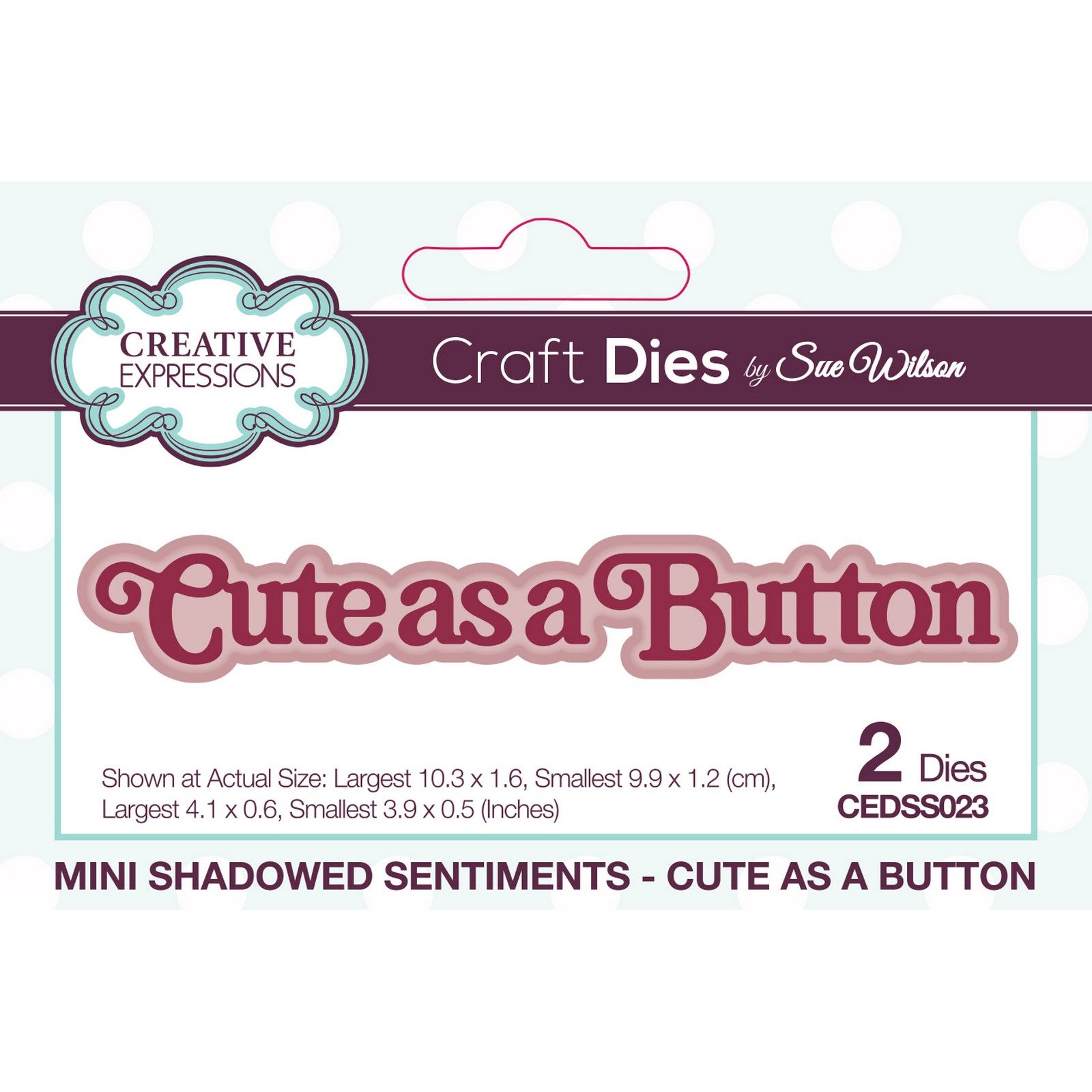 Creative Expressions • Fustella da Taglio Mini Shadowed Sentiments Cute As A Button