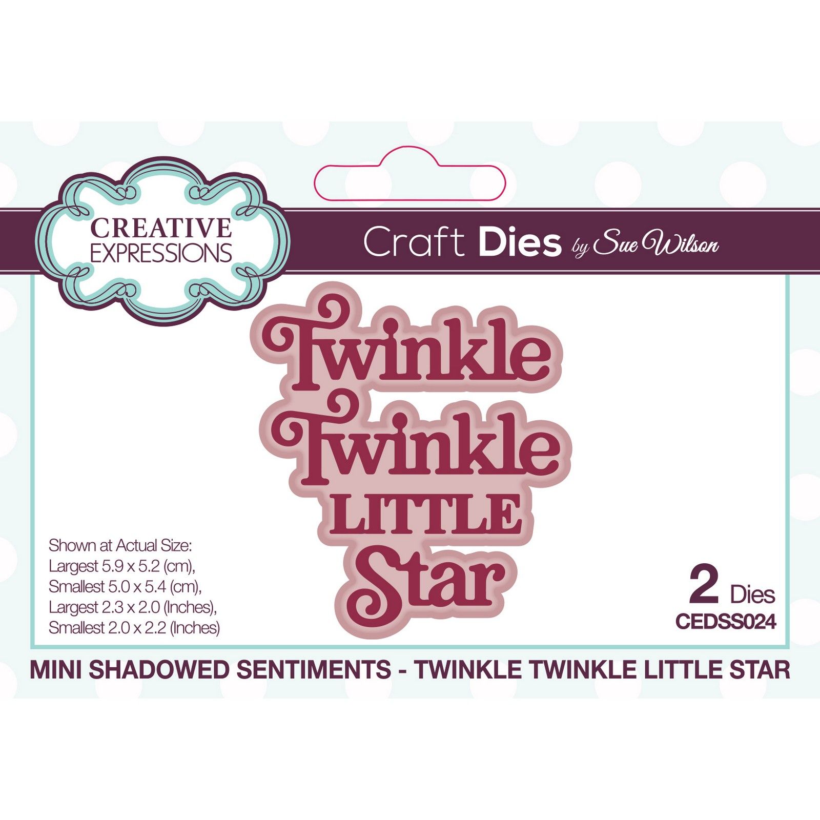 Creative Expressions • Fustella da Taglio Mini Shadowed Sentiments Twinkle Twinkle Little Star