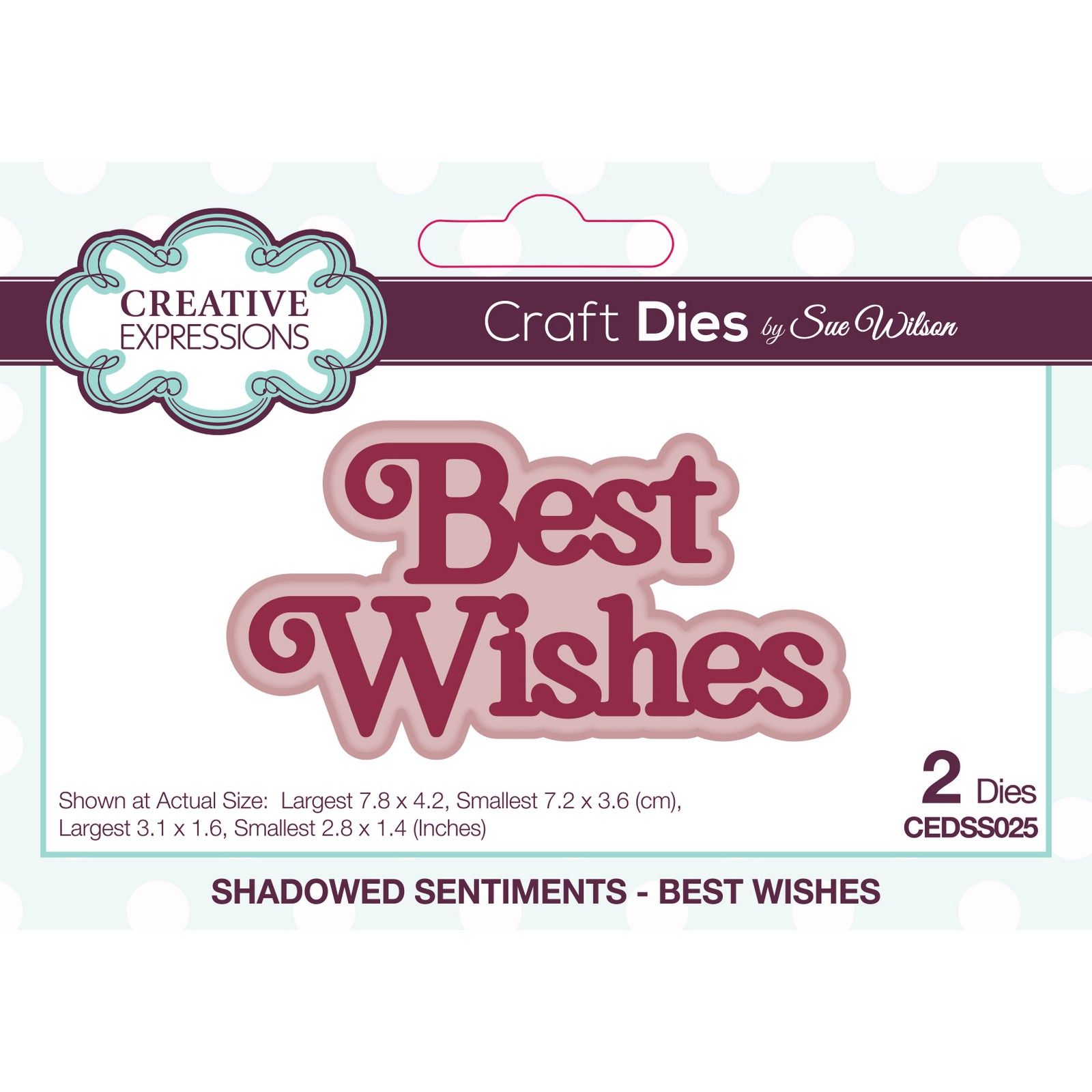 Creative Expressions • Shadowed Sentiments Plantilla de Corte Best Wishes 