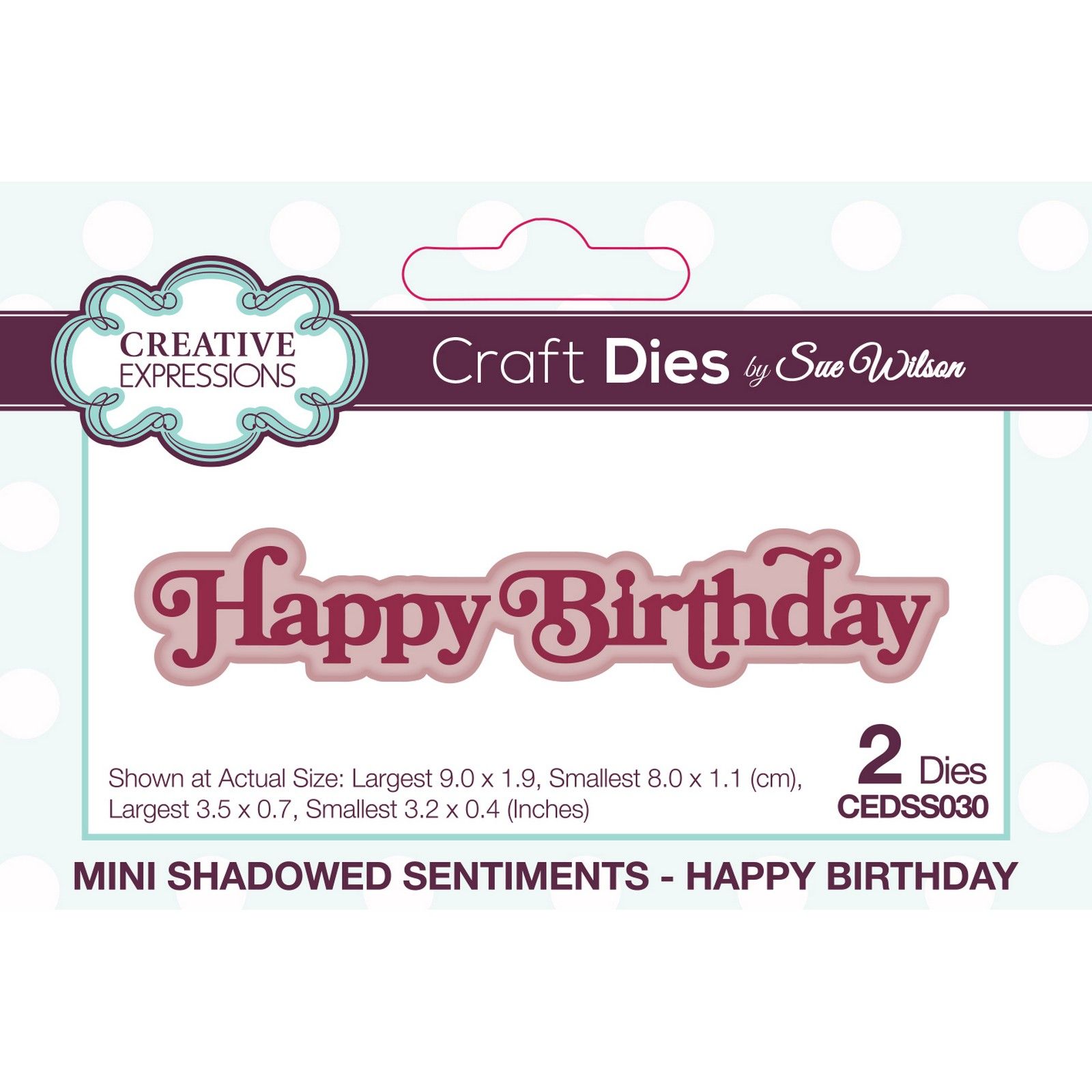 Creative Expressions • Mini Shadowed Craft Die Sentiments Happy Birthday