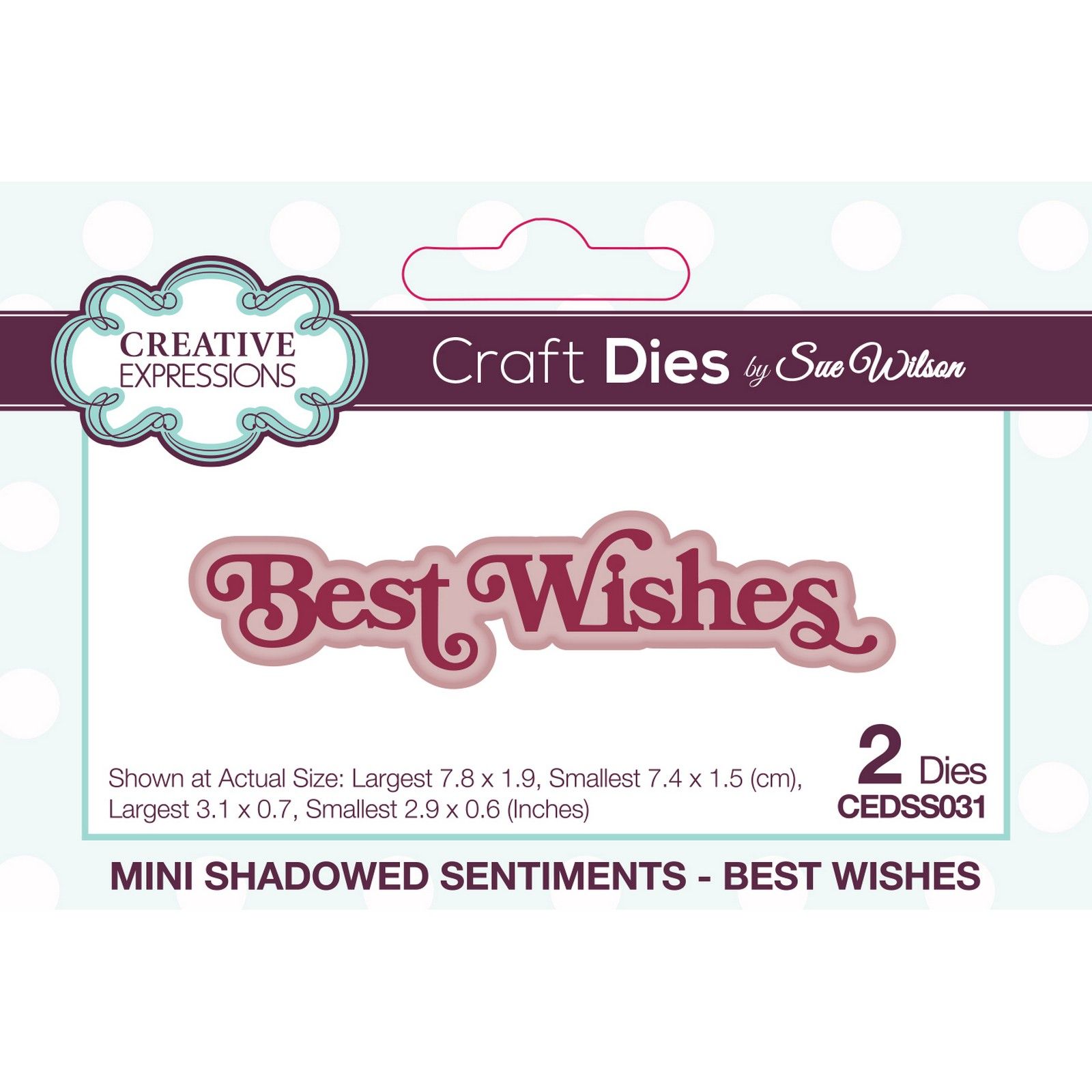 Creative Expressions • Mini Shadowed Craft Die Sentiments Best Wishes