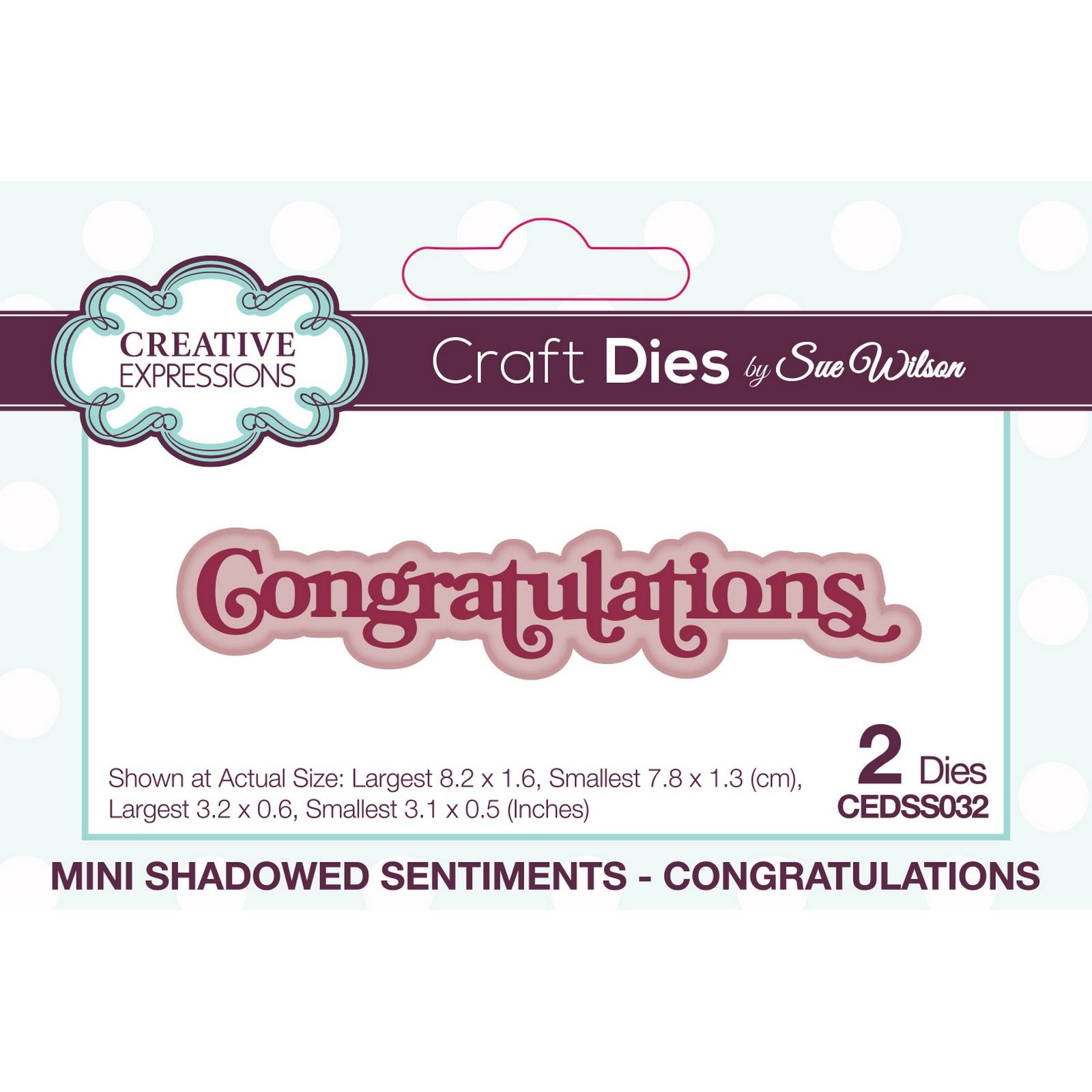 Creative Expressions • Mini Shadowed Craft Die Sentiments Congratulations