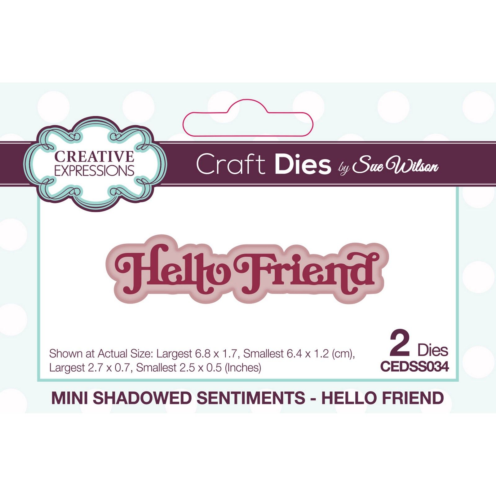 Creative Expressions • Mini Shadowed Craft Die Sentiments Hello Friend