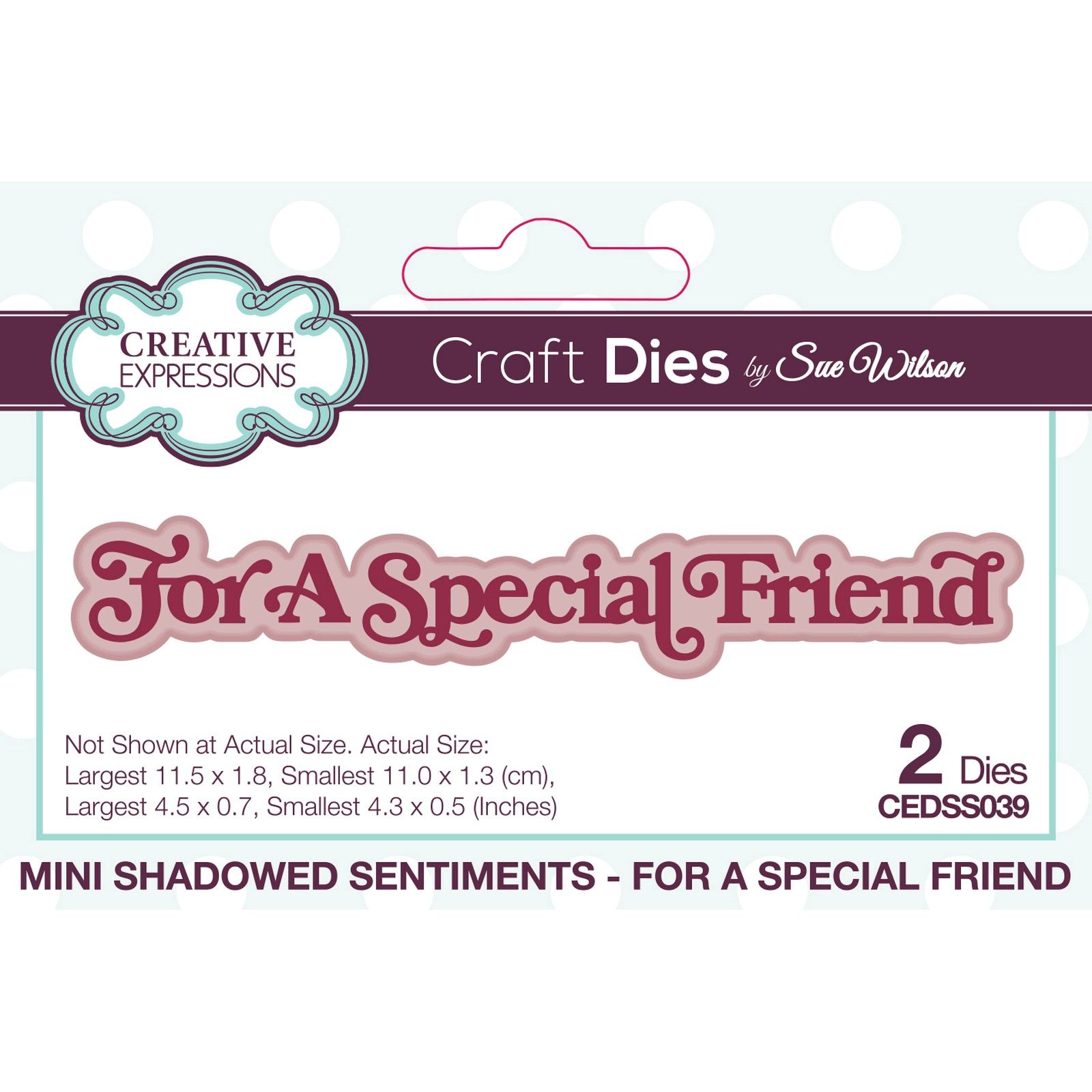 Creative Expressions • Mini Shadowed Sentiments Craft Die For a Special Friend