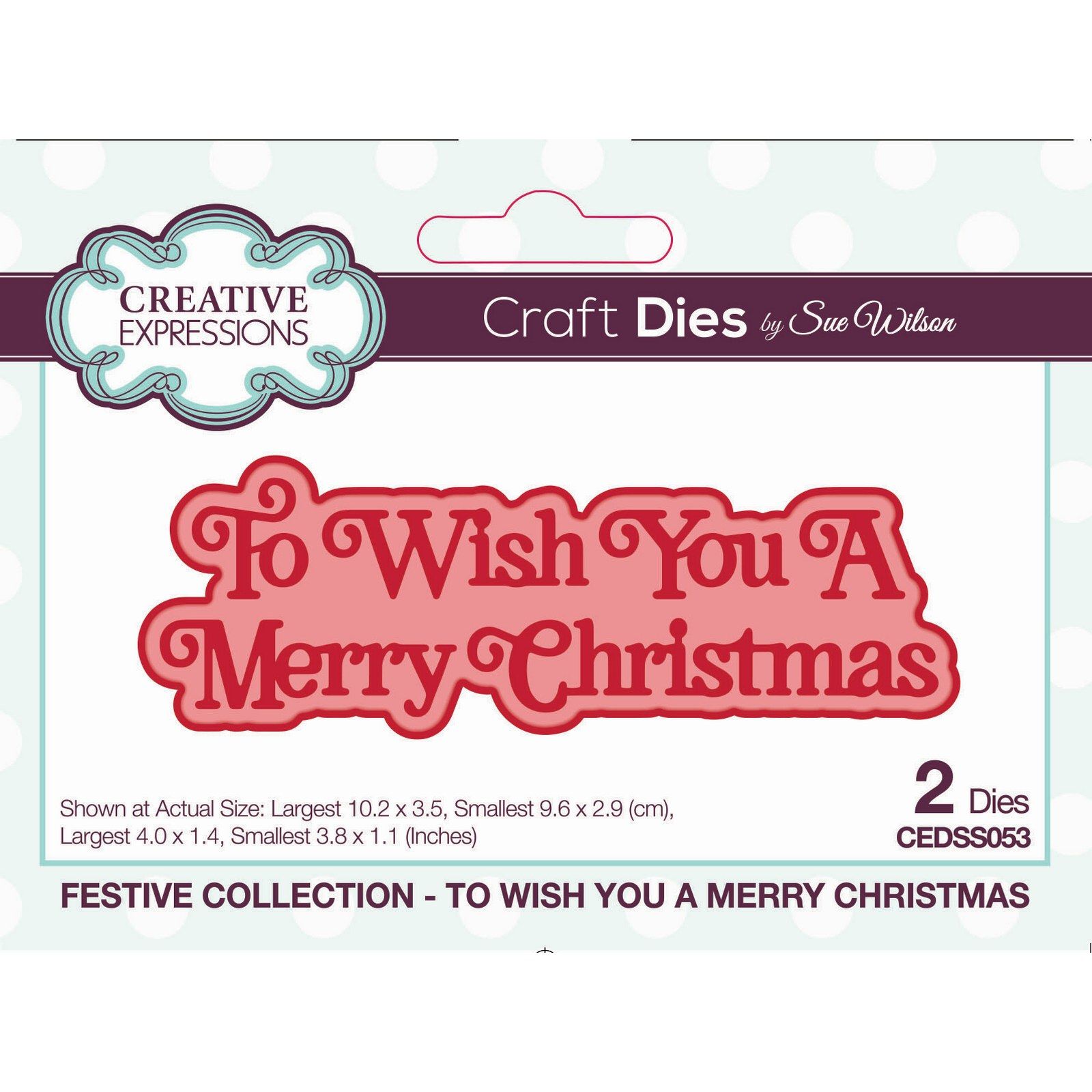 Creative Expressions • Mini Shadowed Sentiments Craft Die To Wish You A Merry Christmas