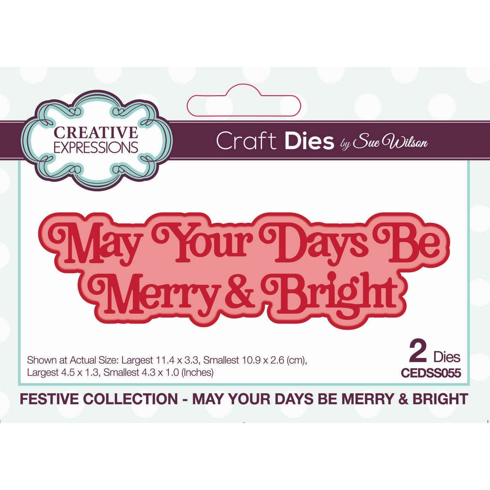 Creative Expressions • Mini Shadowed Sentiments Craft Die May Your Day Be Merry & Bright