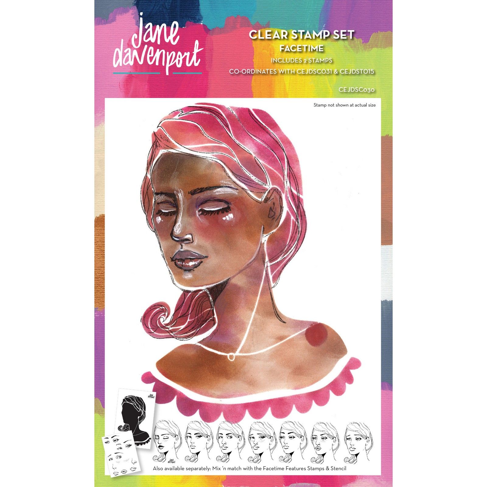Creative Expressions • Jane Davenport Clear Stamp Set Facetime