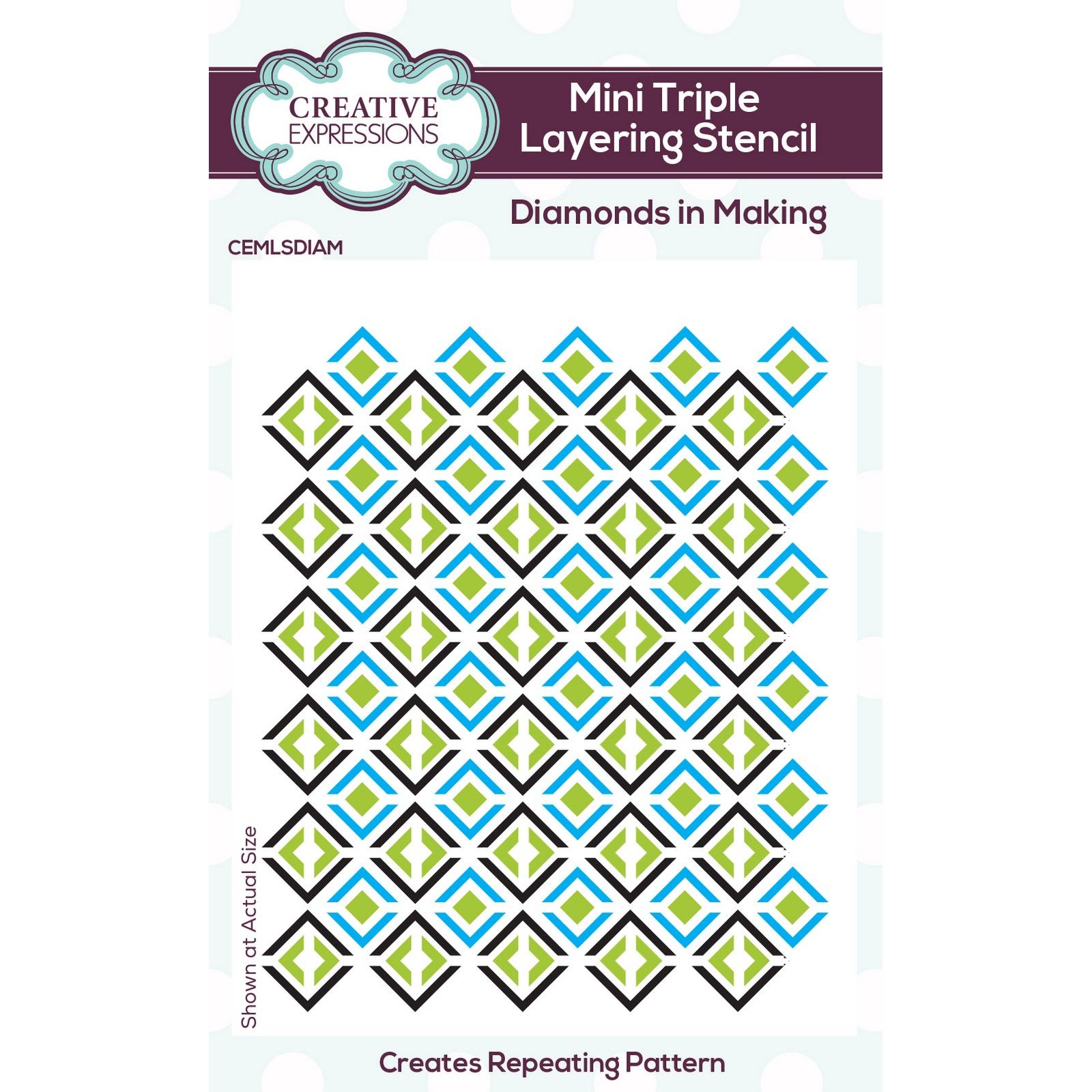 Creative Expressions • Mini Triple Layering Stencil Diamonds in Making 3stuks