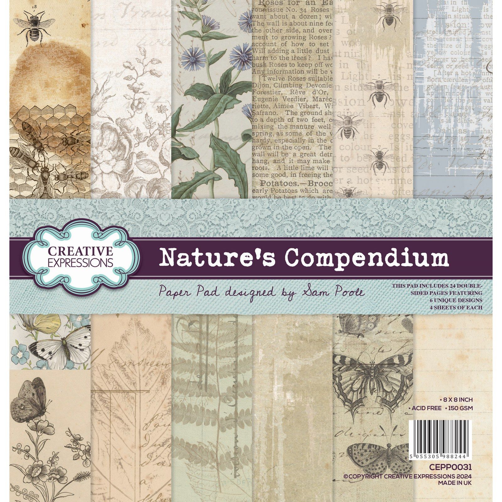 Creative Expressions • Paper Pad 20,3x20,3cm Nature's Compendium