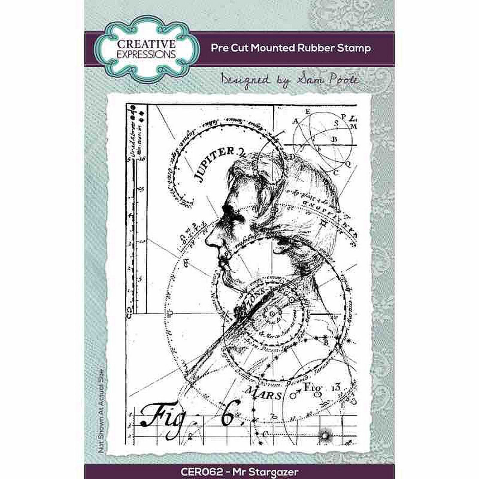 Creative Expressions • Sam Poole Mr Stargazer 4 in x 6 in Pre-Cut Rubber Stamp