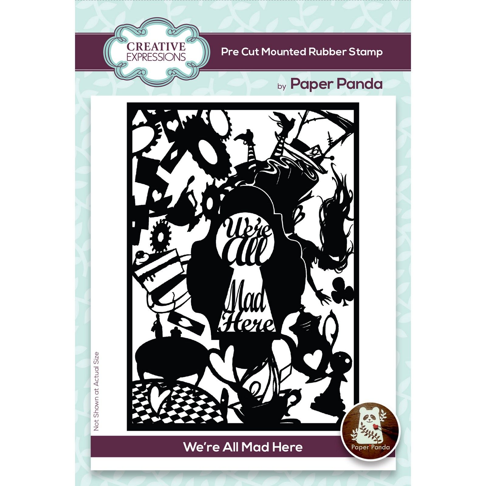 Creative Expressions • Paper panda pre cut rubber stamp We're all mad here