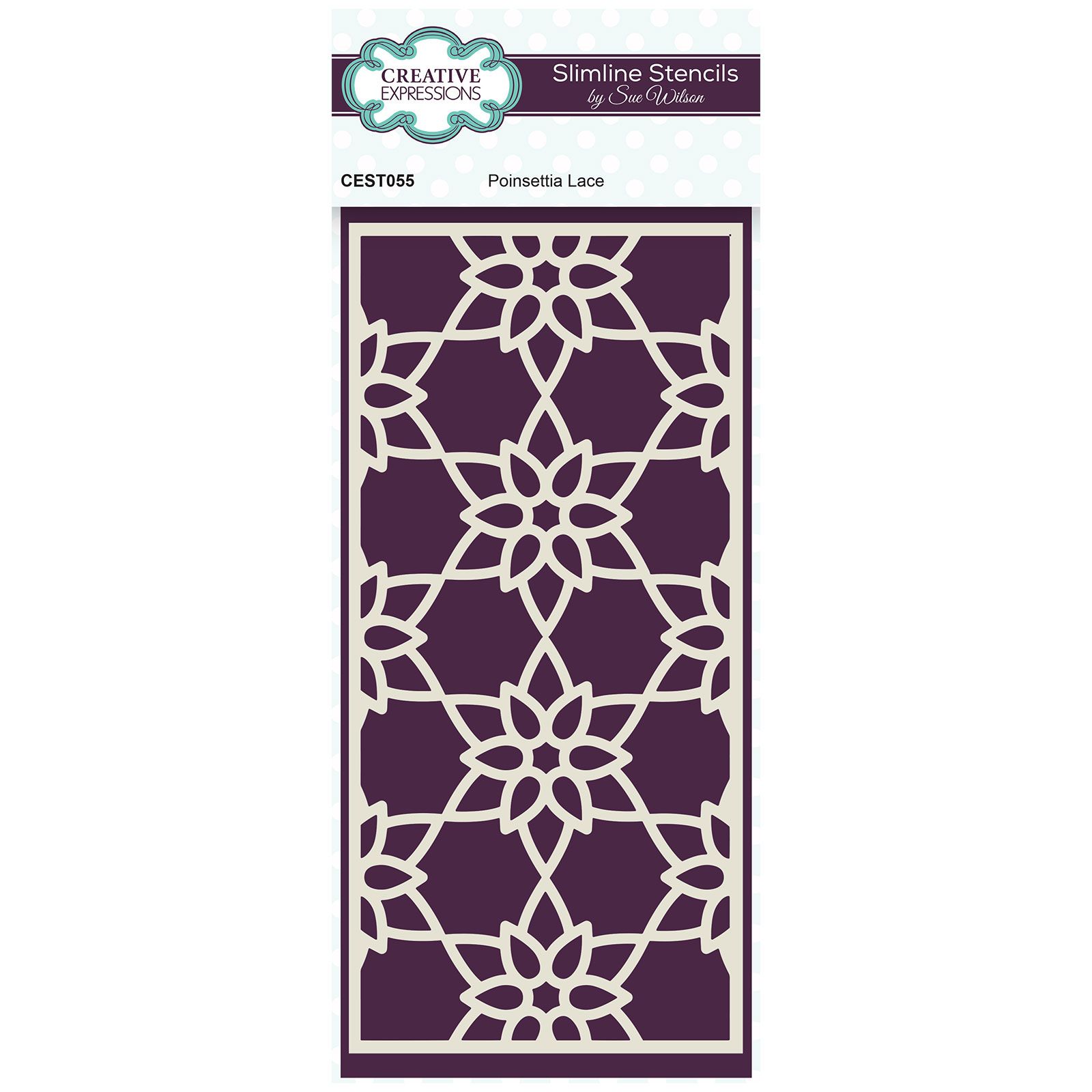 Creative Expressions • Festive slimline stencil Poinsettia lace