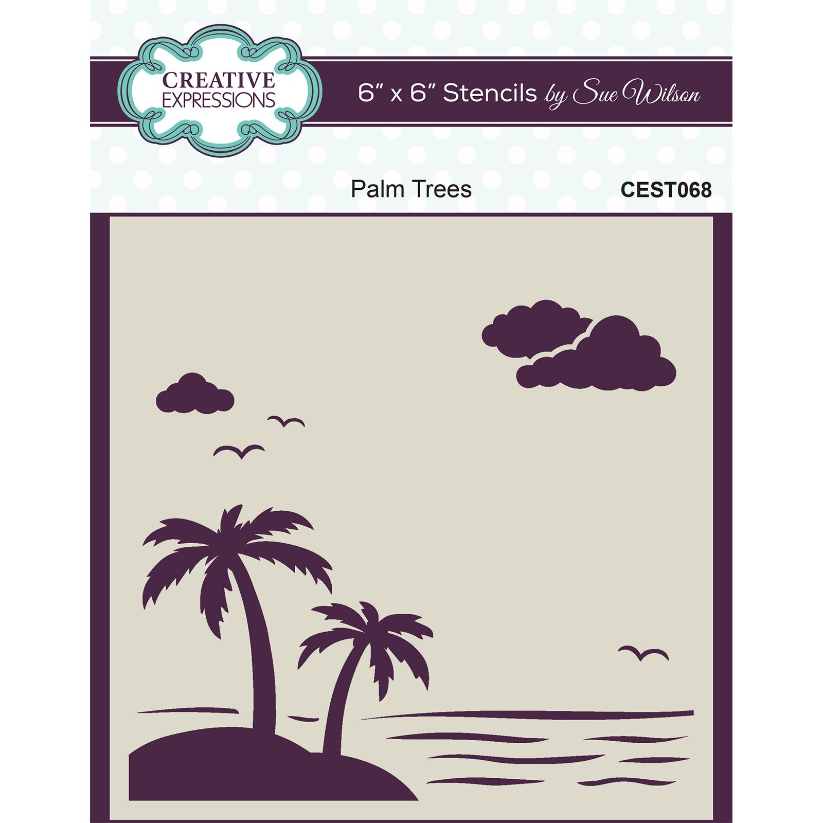 Creative Expressions • Stencil Palm Trees 15,2x15,2cm