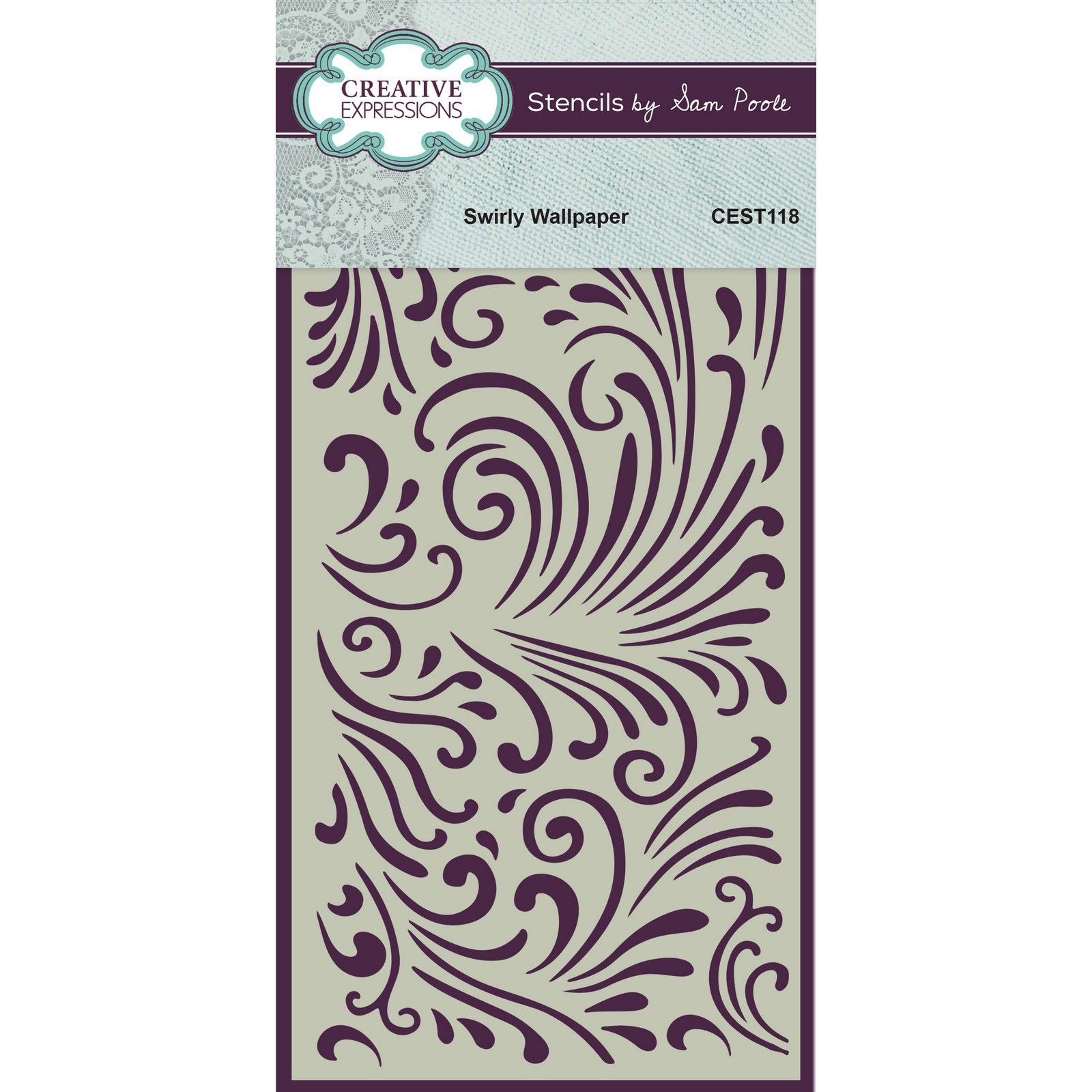 Creative Expressions • Schablone Swirly Wallpaper 