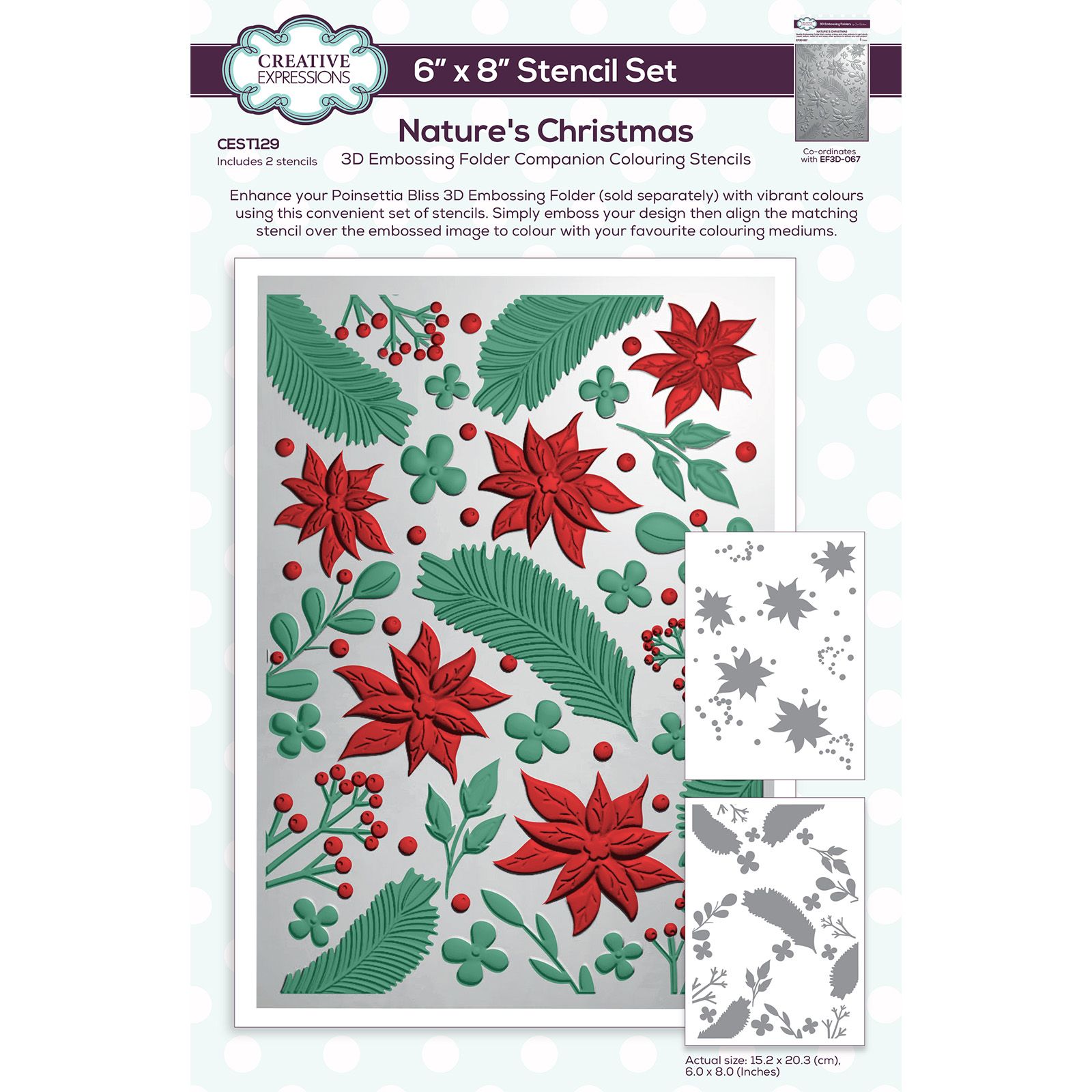 Creative Expressions • Companion Colouring Stencil Nature's Christmas