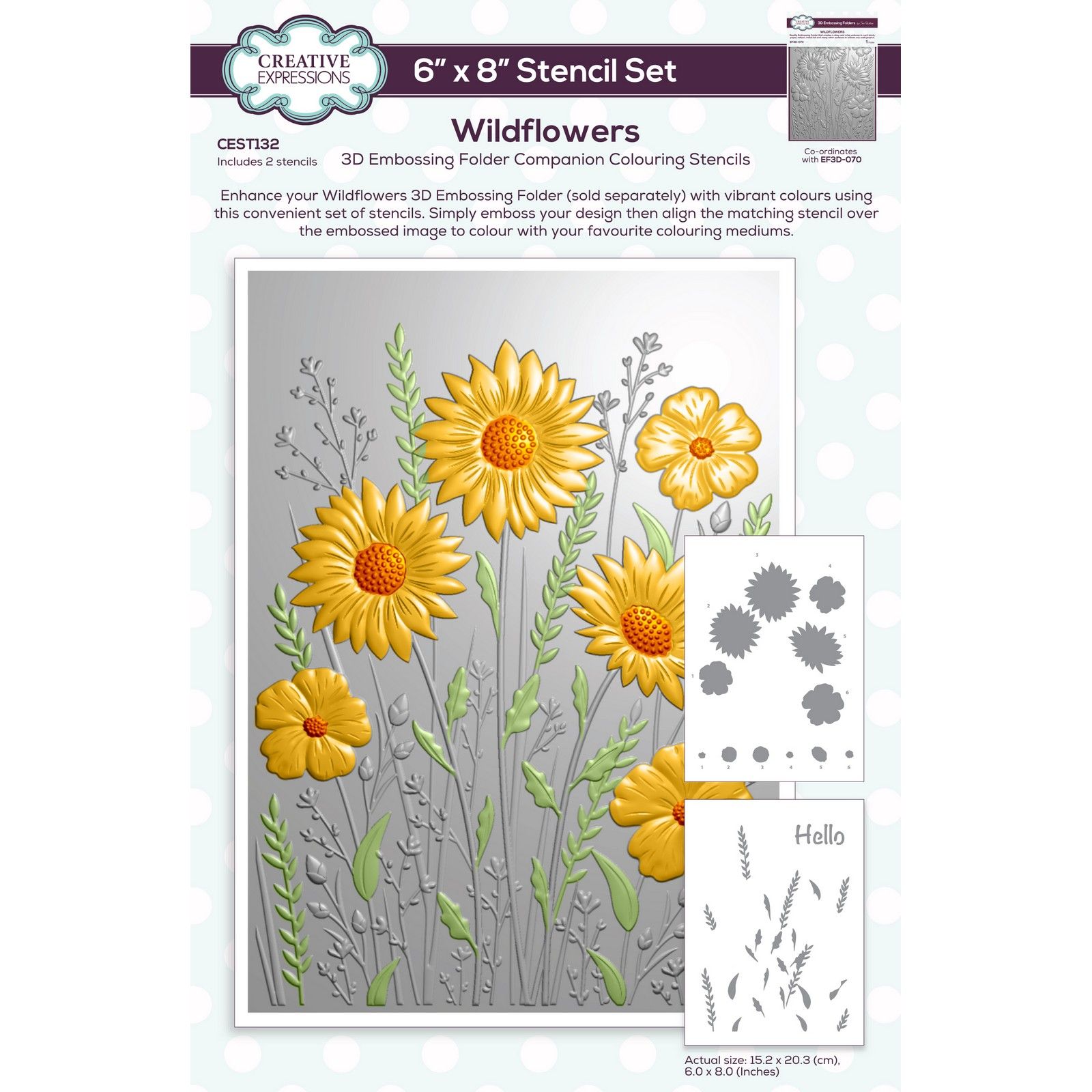 Creative Expressions • Companion Colouring Stencil Set Wildflowers 2pcs