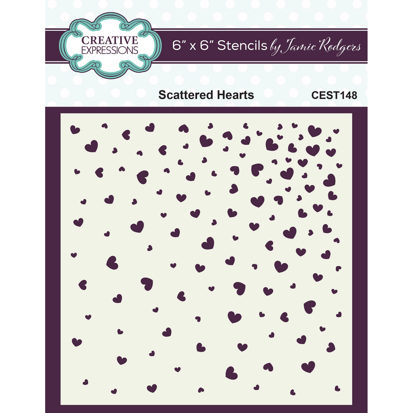 Creative Expressions • Stencil Scattered Hearts