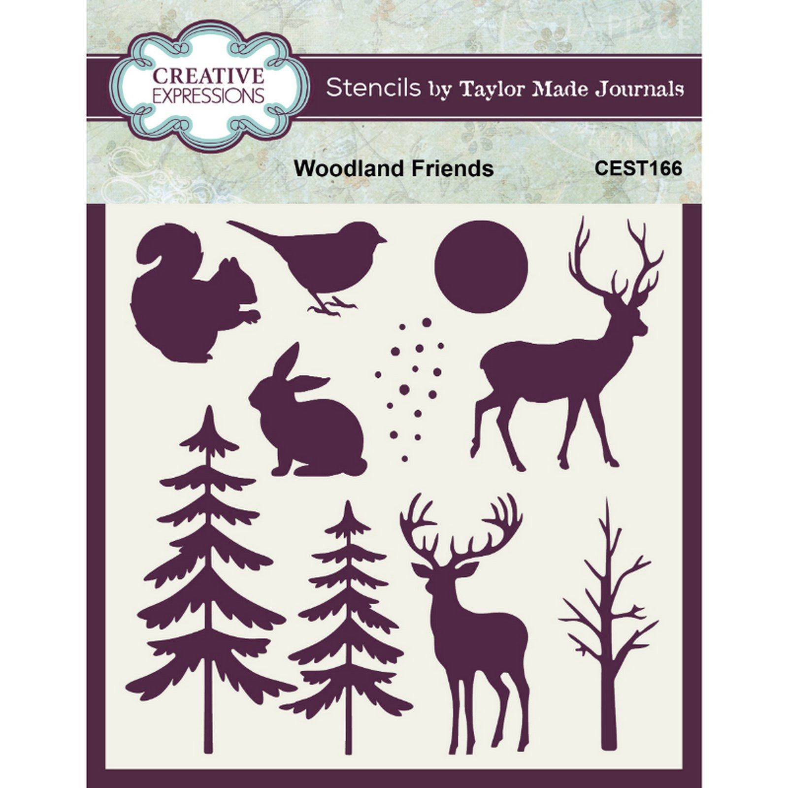 Creative Expressions • Taylor Made Journals Stencil Woodland Friends