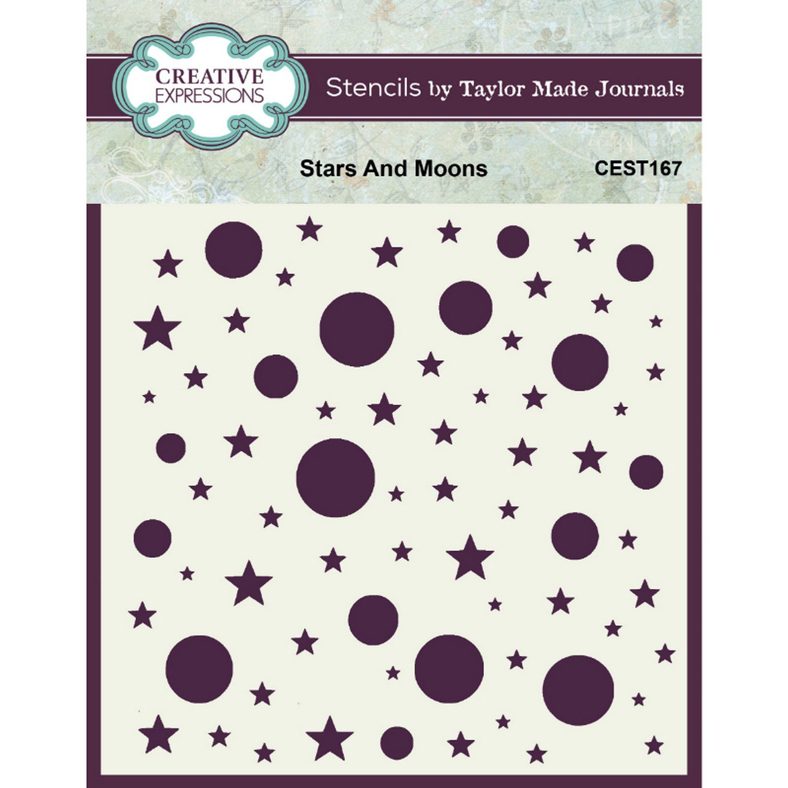 Creative Expressions • Taylor Made Journals Stencil Stars and Moons