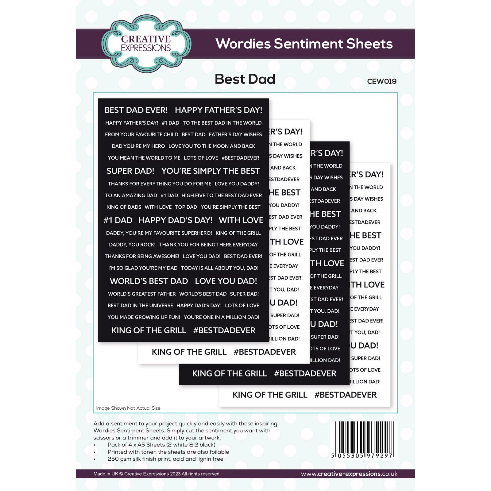 Creative Expressions • Wordies Sentiment Sheets Best Dad