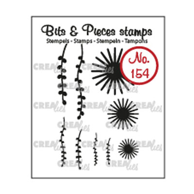 Crealies • Bits & Pieces stamp No.154 Flower + leave