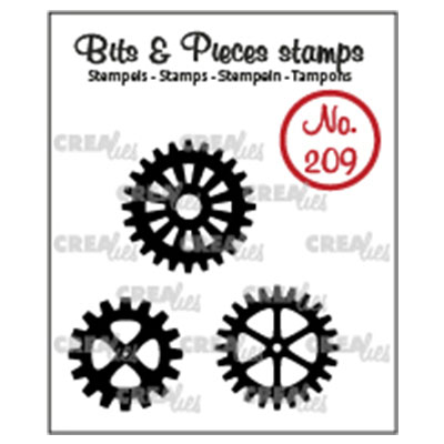 Crealies • Bits & Pieces stamp No.209 Closed gears 3pcs