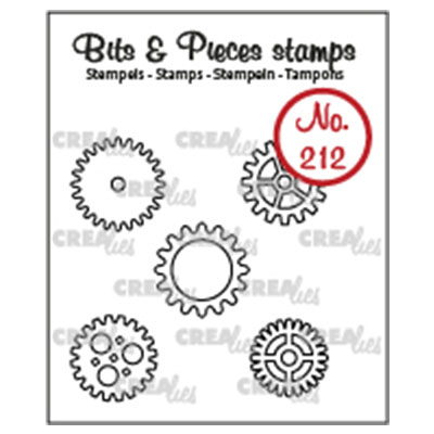 Crealies • Bits & Pieces stamp No.212 Sprockets small 5pcs