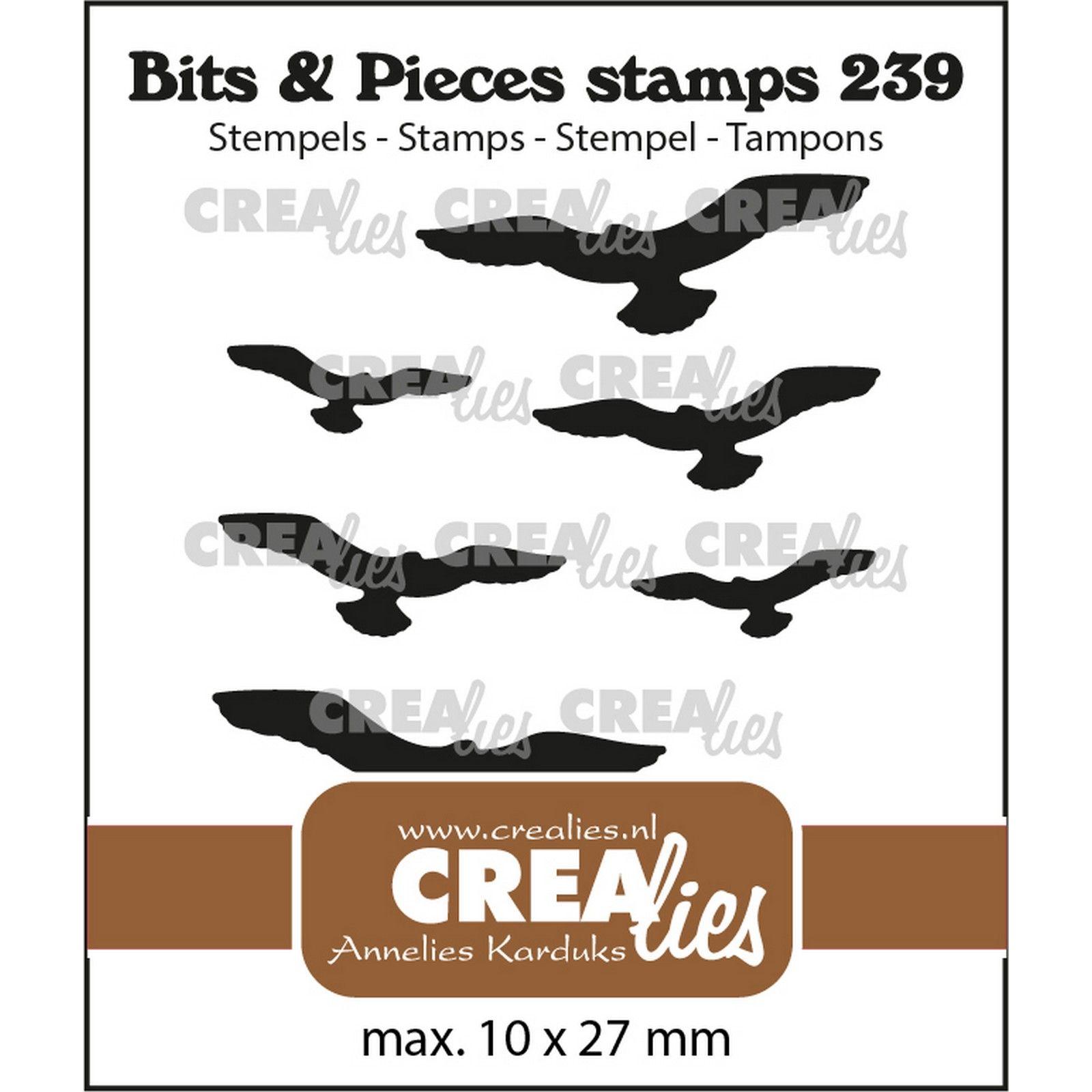 Crealies • Bits & Pieces Stempel Flying Birds Silhouettes Solid 