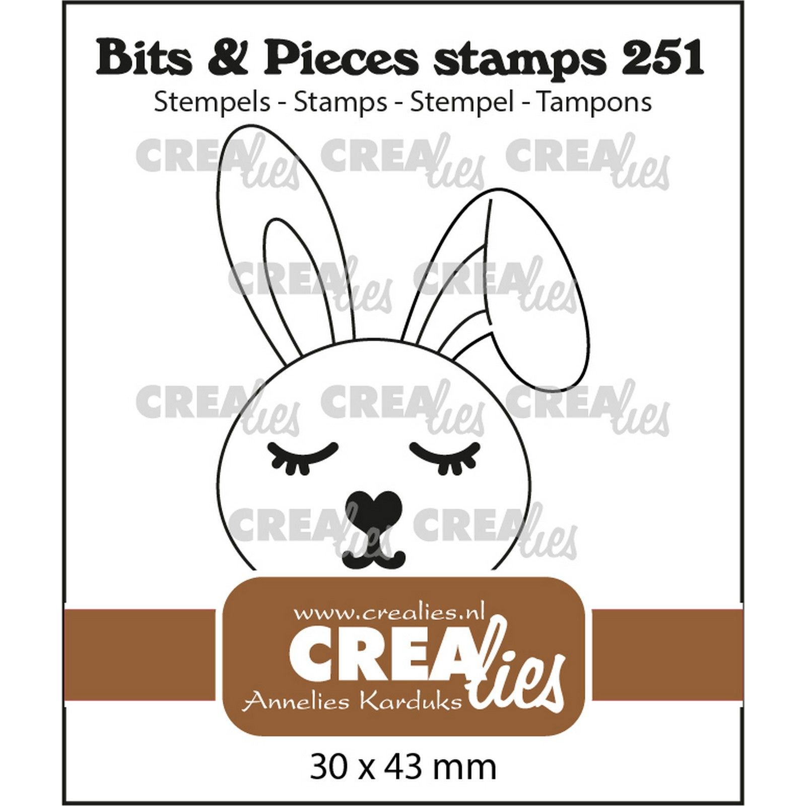 Crealies • Bits & Pieces Tampon Bunny With Closed Eyes